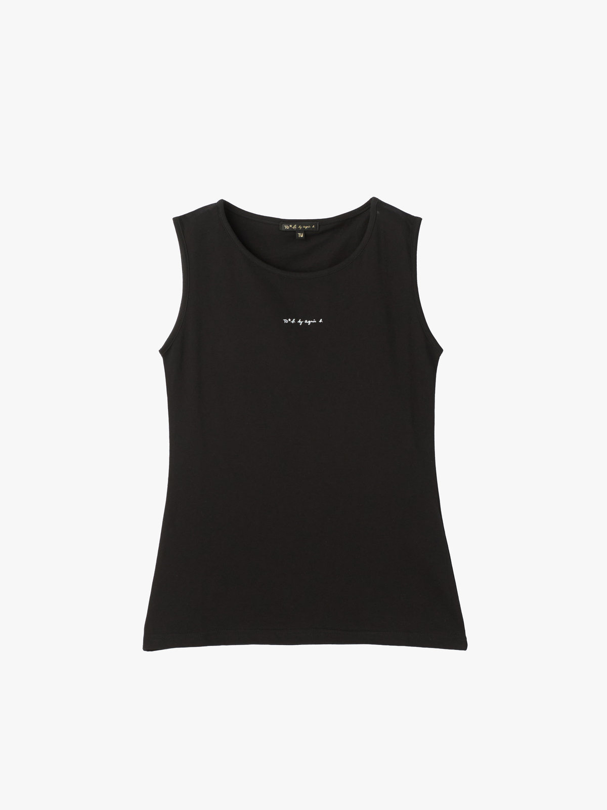 To b. by agnès b. ミニロゴ プリント コットン タンクトップ ブラック