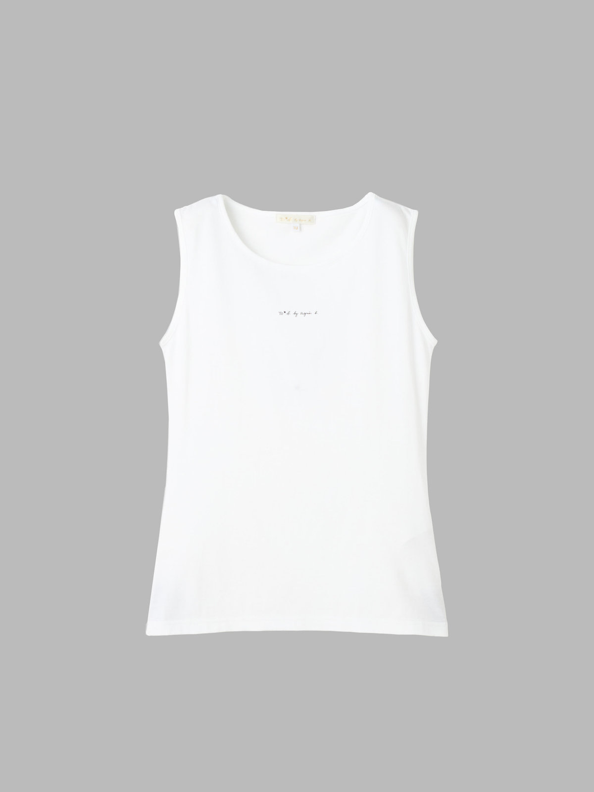 To b. by agnès b. ミニロゴ プリント コットン タンクトップ ホワイト