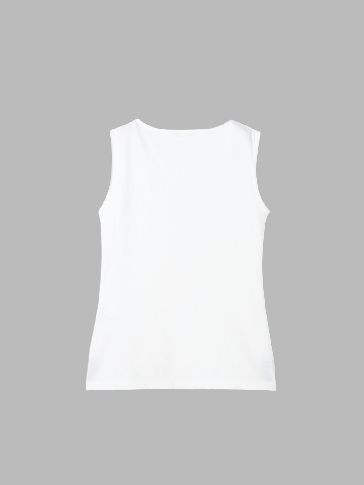 To b. by agnès b. ミニロゴ プリント コットン タンクトップ ホワイト