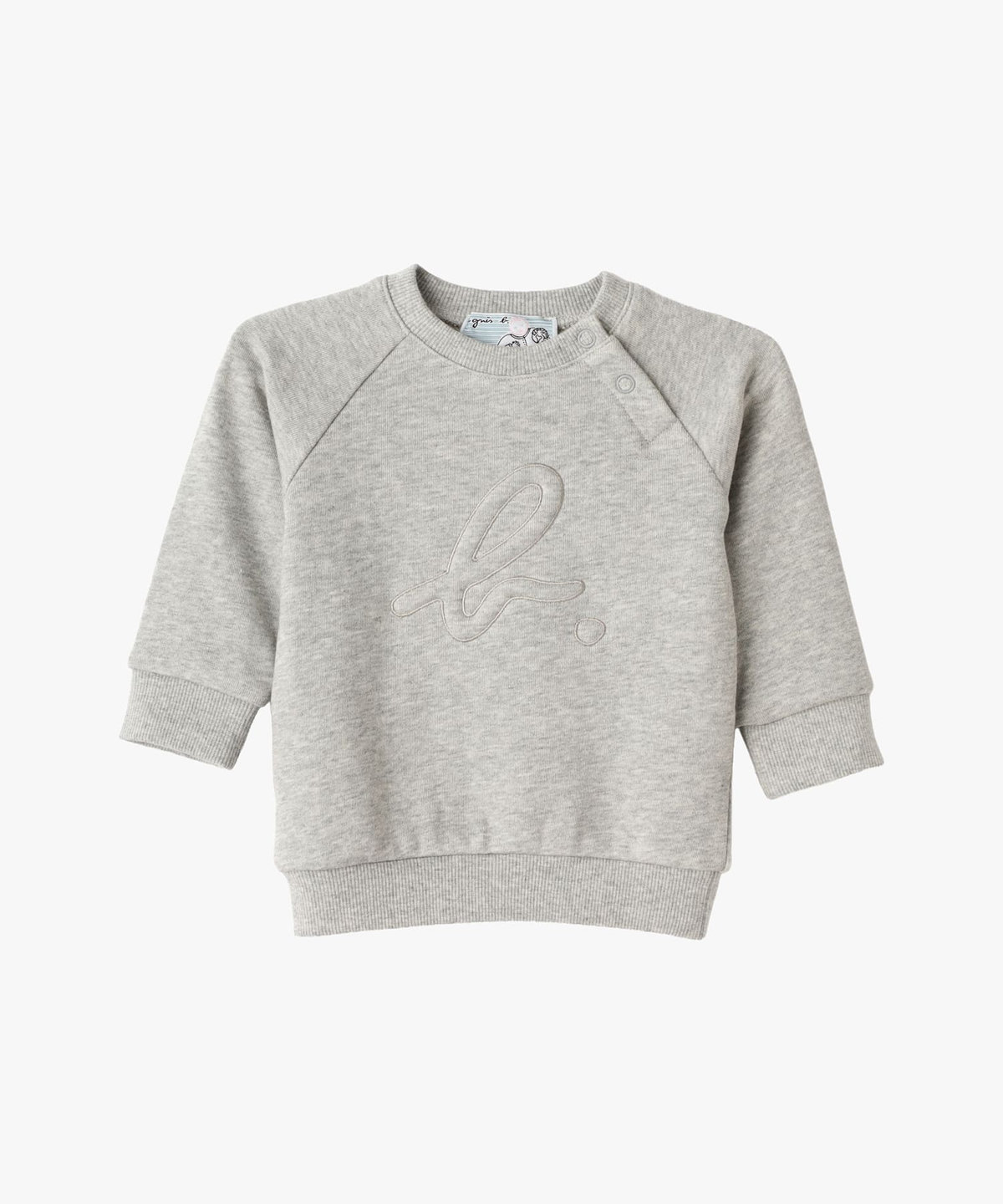 ENFANT ベビー ベビー "b." ロゴ コットン 長袖 スウェット グレー