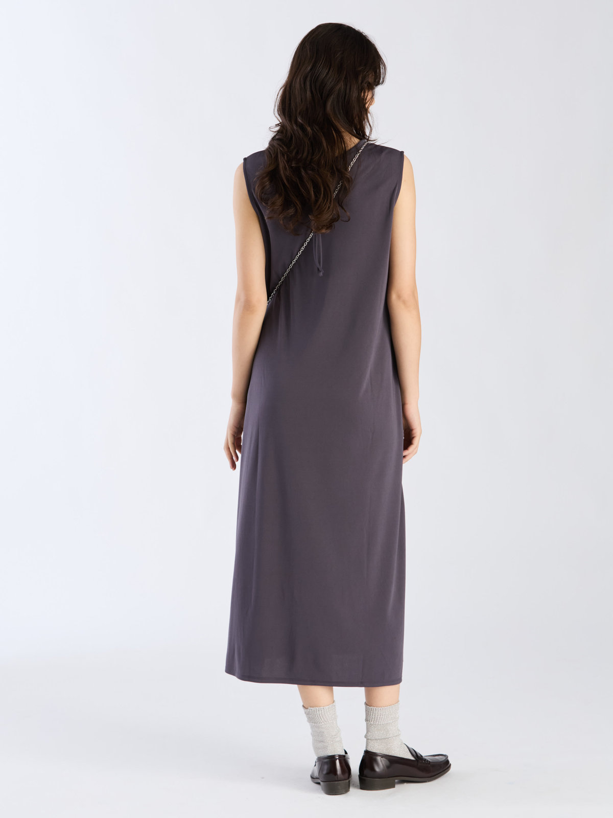 To b. by agnès b. 【Outlet】バックリボンジャージードレス チャコールグレー