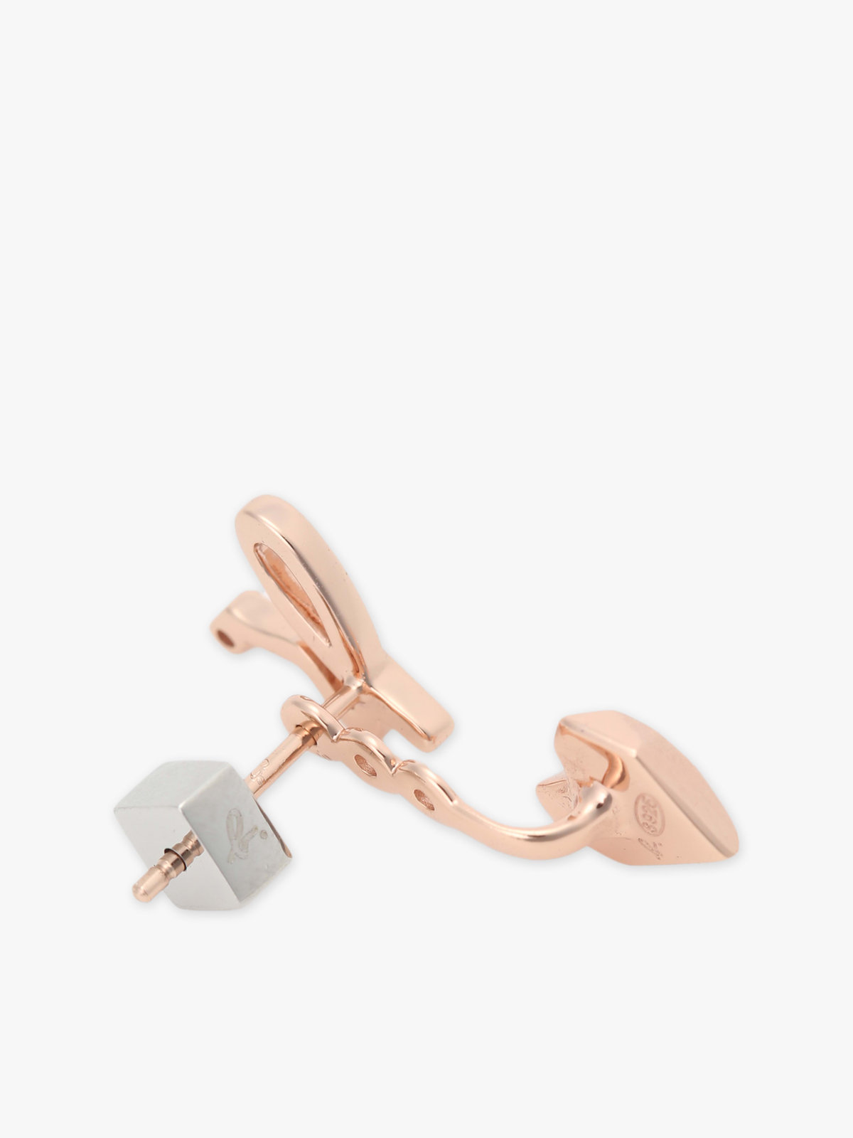 FEMME ウィメンズ 2way ハート ピアス ”Carving of love” ピンクベージュ