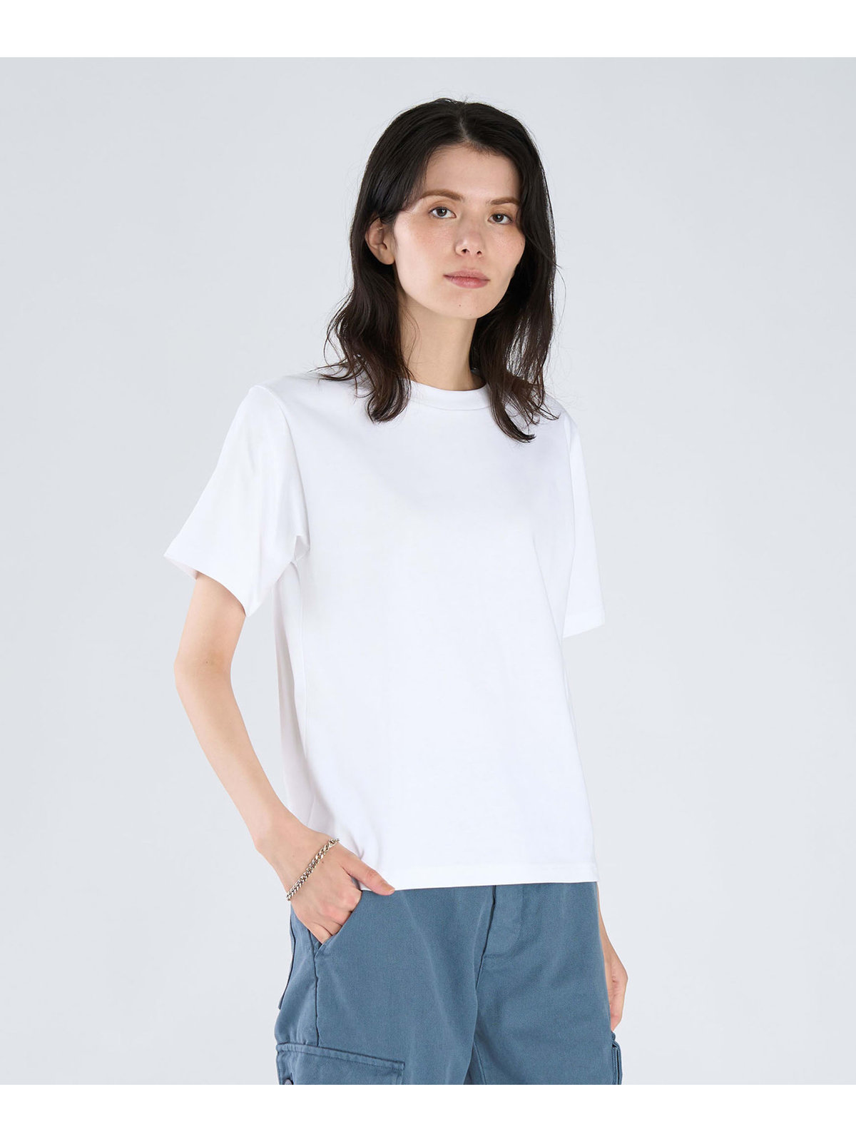 FEMME ウィメンズ コットン 半袖 Tシャツ ”Christof” ホワイト