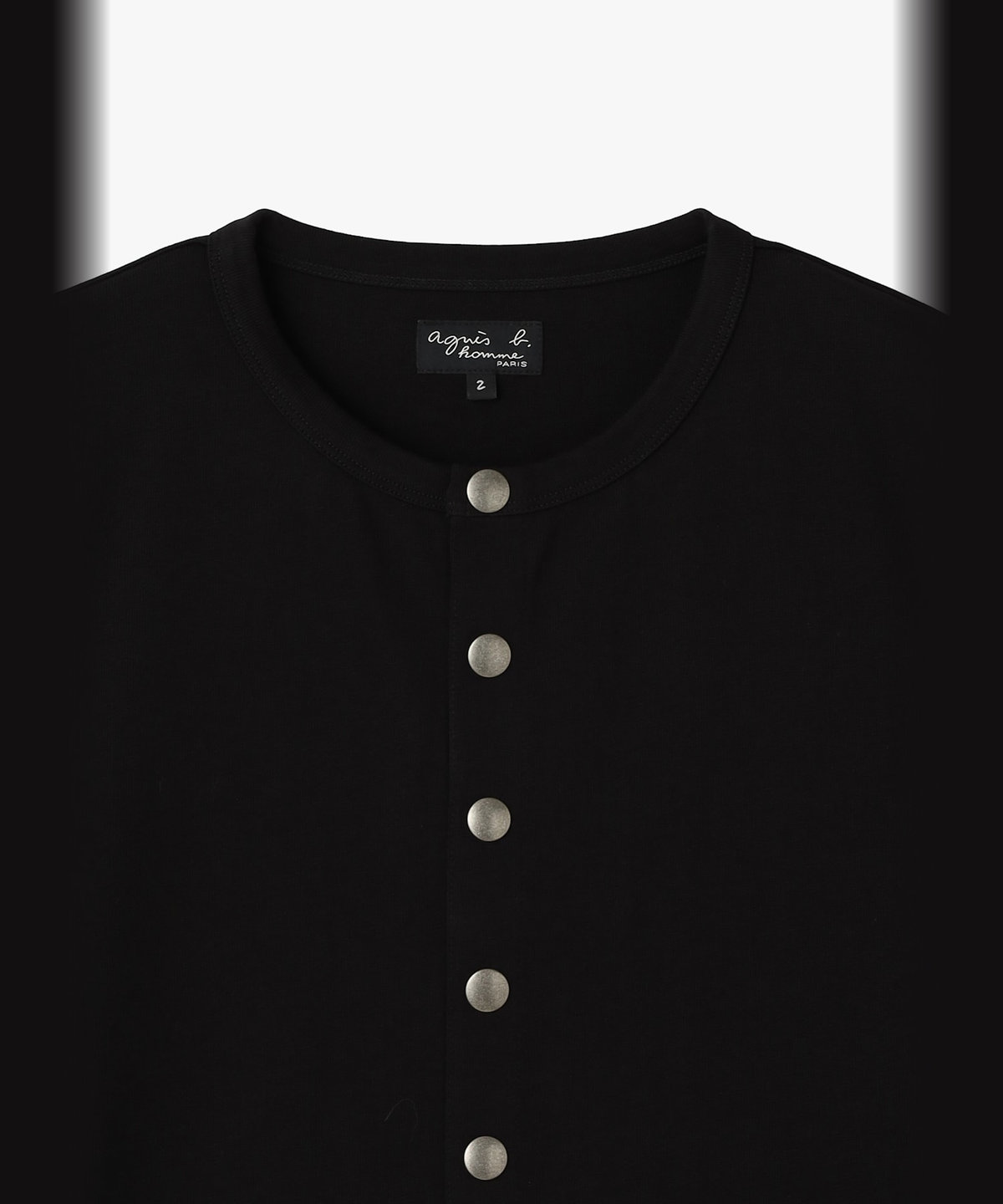 HOMME メンズ メンズ コットン 長袖 プレッションカーディガン "Kheli" ブラック