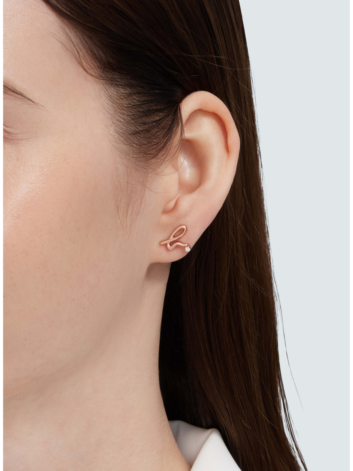 FEMME ウィメンズ 2way ハート ピアス ”Carving of love” ピンクベージュ