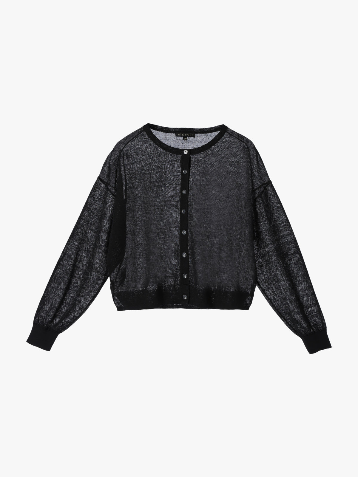 To b. by agnès b. シアー ニット ロングスリーブ カーディガン ブラック