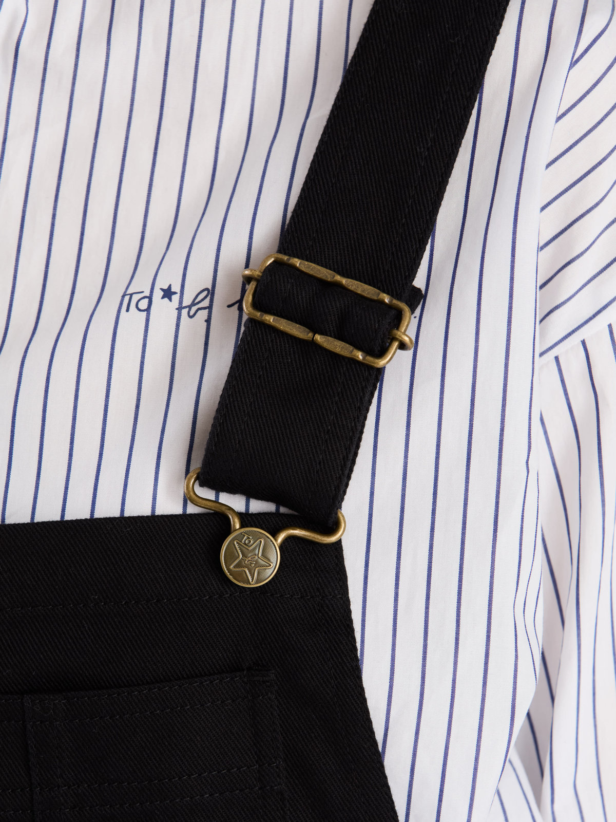 To b. by agnès b. コットンツイル オーバーオール ブラック