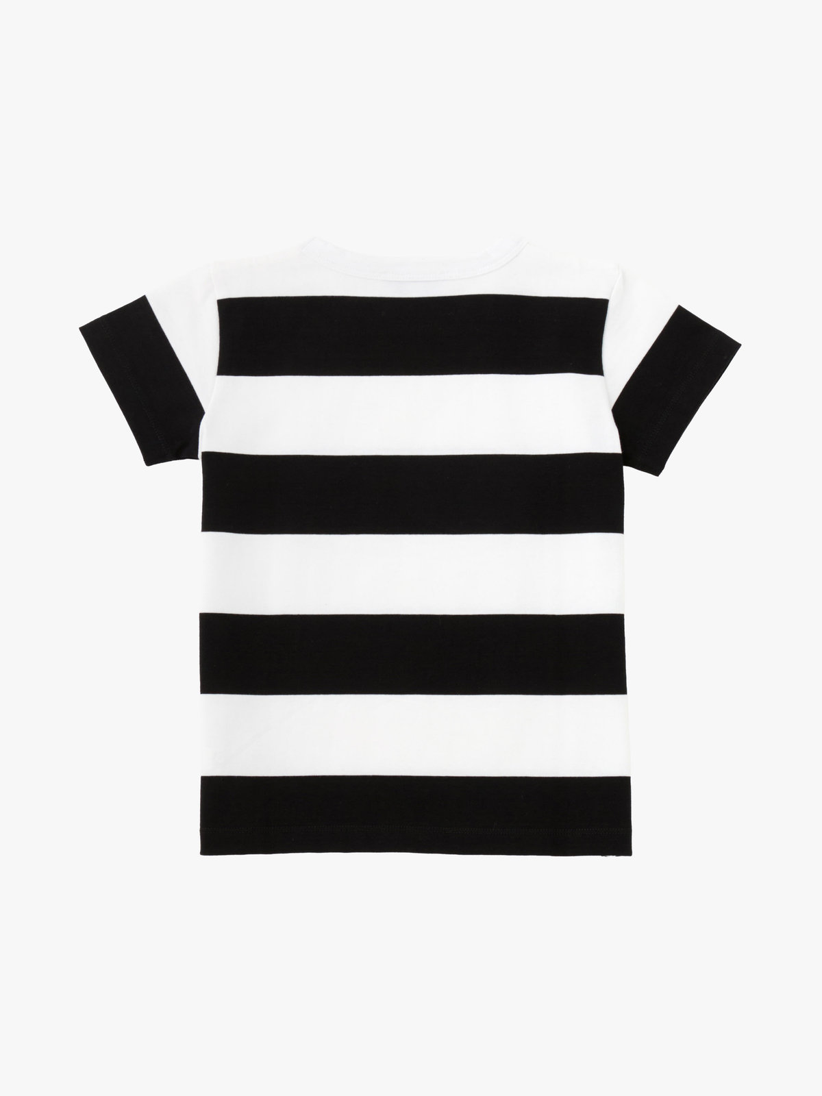 ENFANT ユニセックス キッズ コットン 太ボーダー 半袖 Tシャツ ホワイト×ブラック