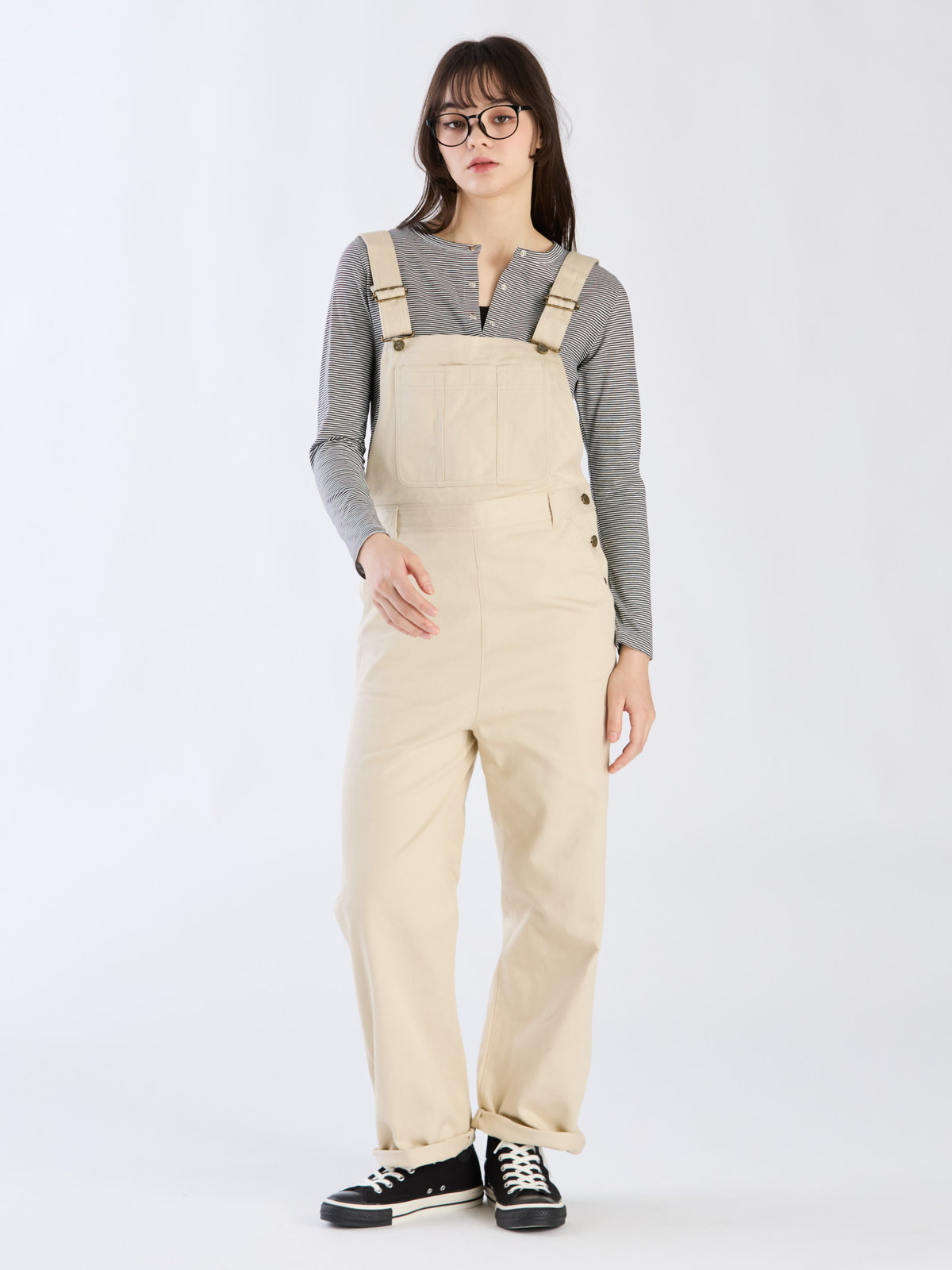 To b. by agnès b. 【Outlet】コットンツイル オーバーオール ベージュ