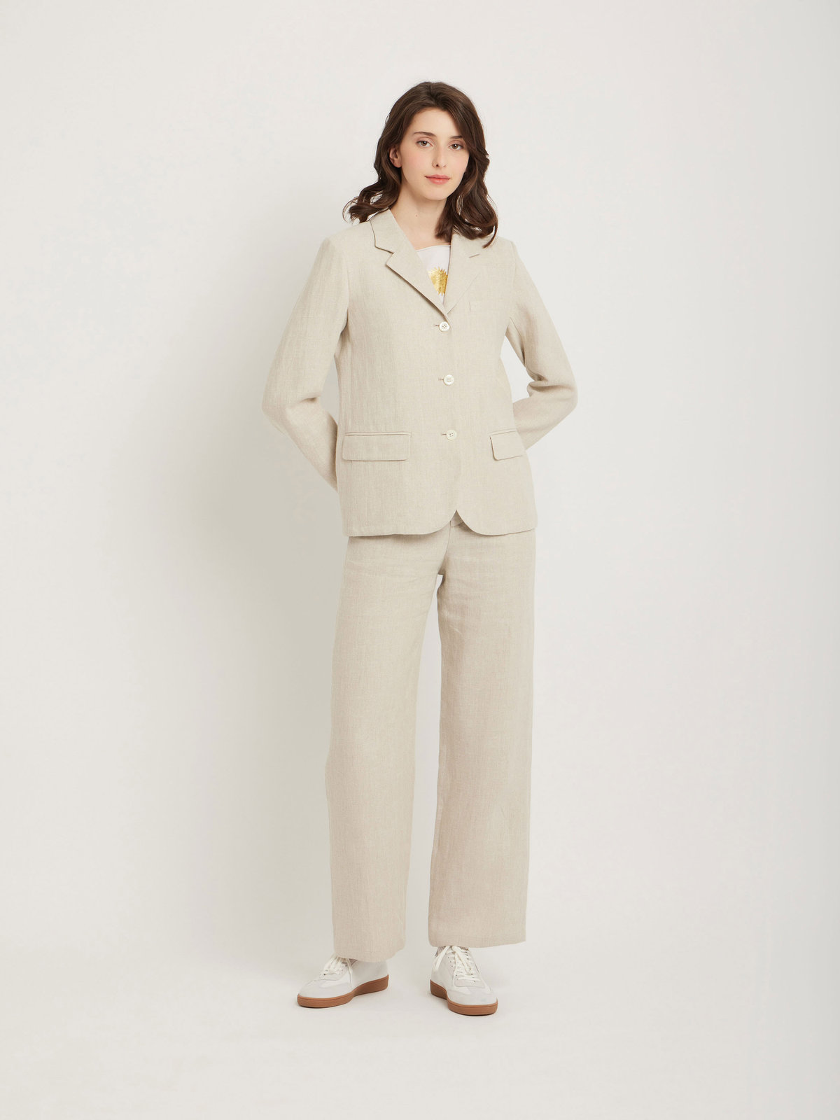 FEMME ウィメンズ リネン テーラードジャケット ベージュ