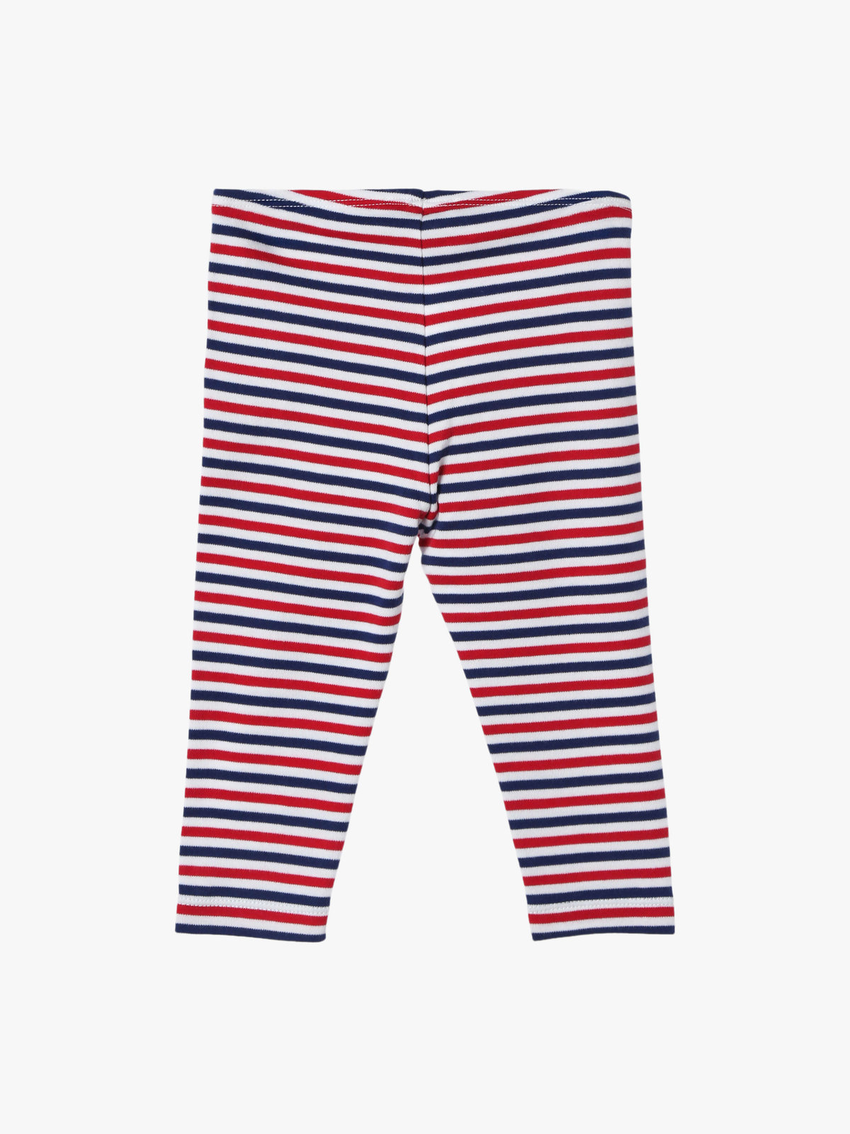 ENFANT ベビー ベビー "b."ロゴ 刺繍 トリコロールボーダー コットン フルレングス レギンス "Jerico" ネイビー