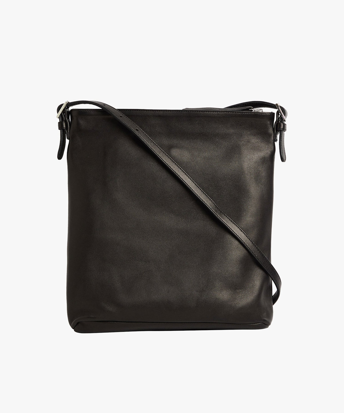 FEMME ウィメンズ ロゴ ラムスキンレザー ショルダーバッグ "Joan" ブラック