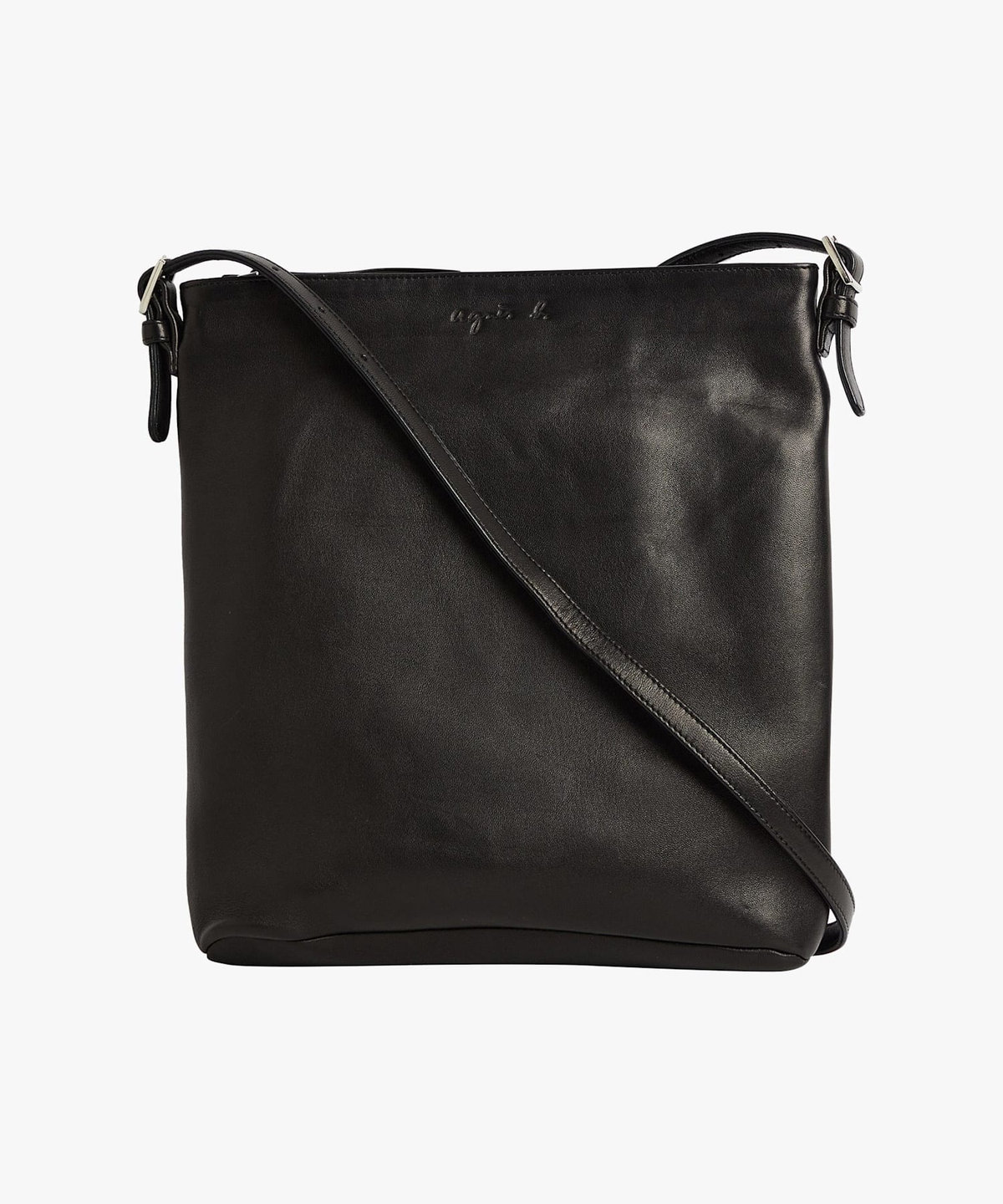 FEMME ウィメンズ ロゴ ラムスキンレザー ショルダーバッグ "Joan" ブラック