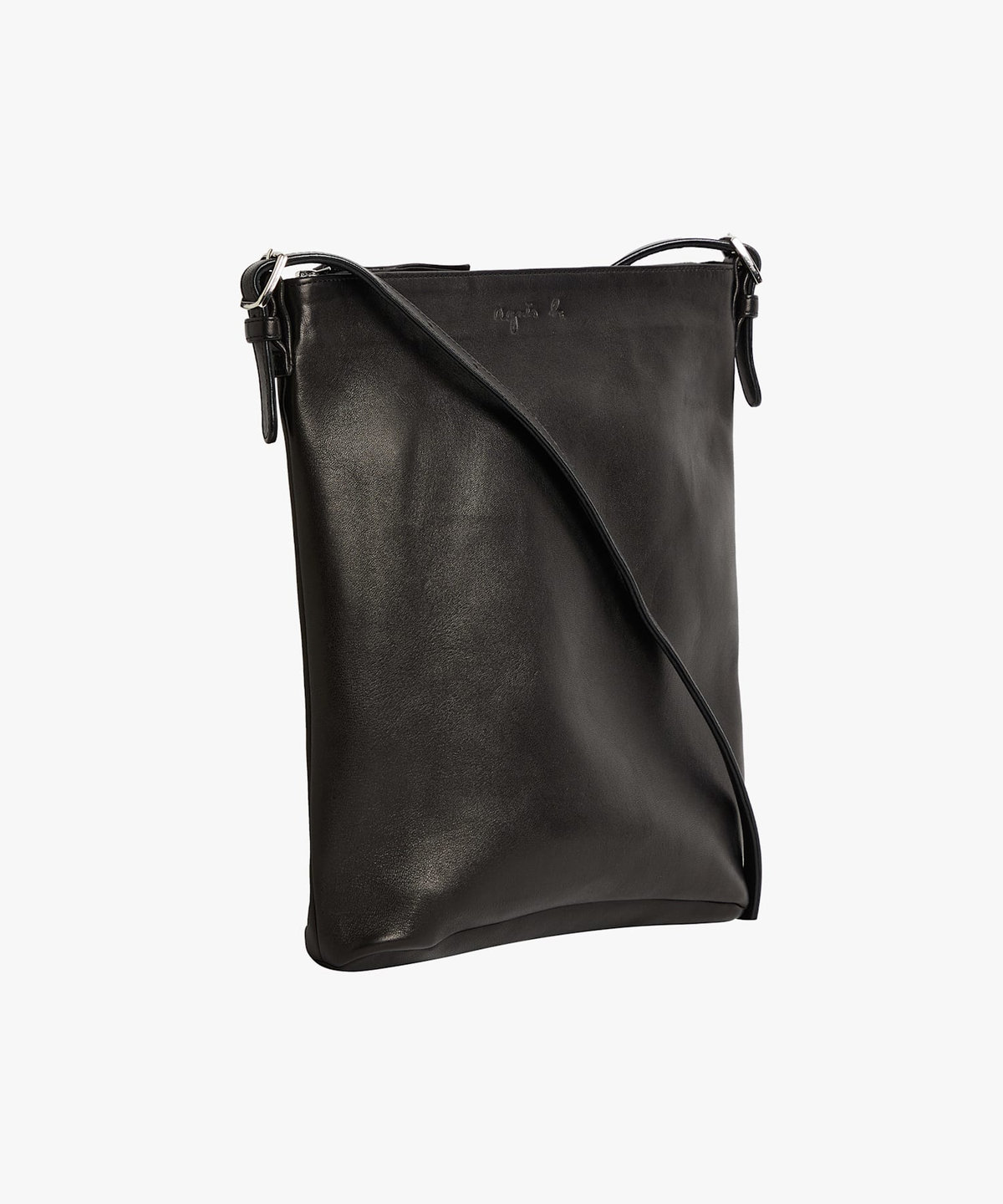 FEMME ウィメンズ ロゴ ラムスキンレザー ショルダーバッグ "Joan" ブラック