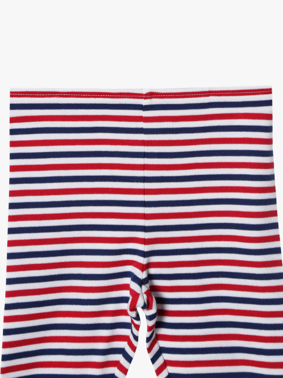 ENFANT ベビー ベビー "b."ロゴ 刺繍 トリコロールボーダー コットン フルレングス レギンス "Jerico" ネイビー