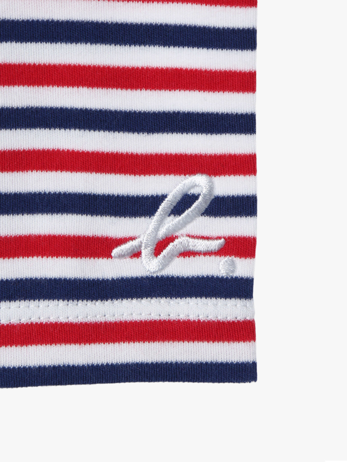 ENFANT ベビー ベビー "b."ロゴ 刺繍 トリコロールボーダー コットン フルレングス レギンス "Jerico" ネイビー