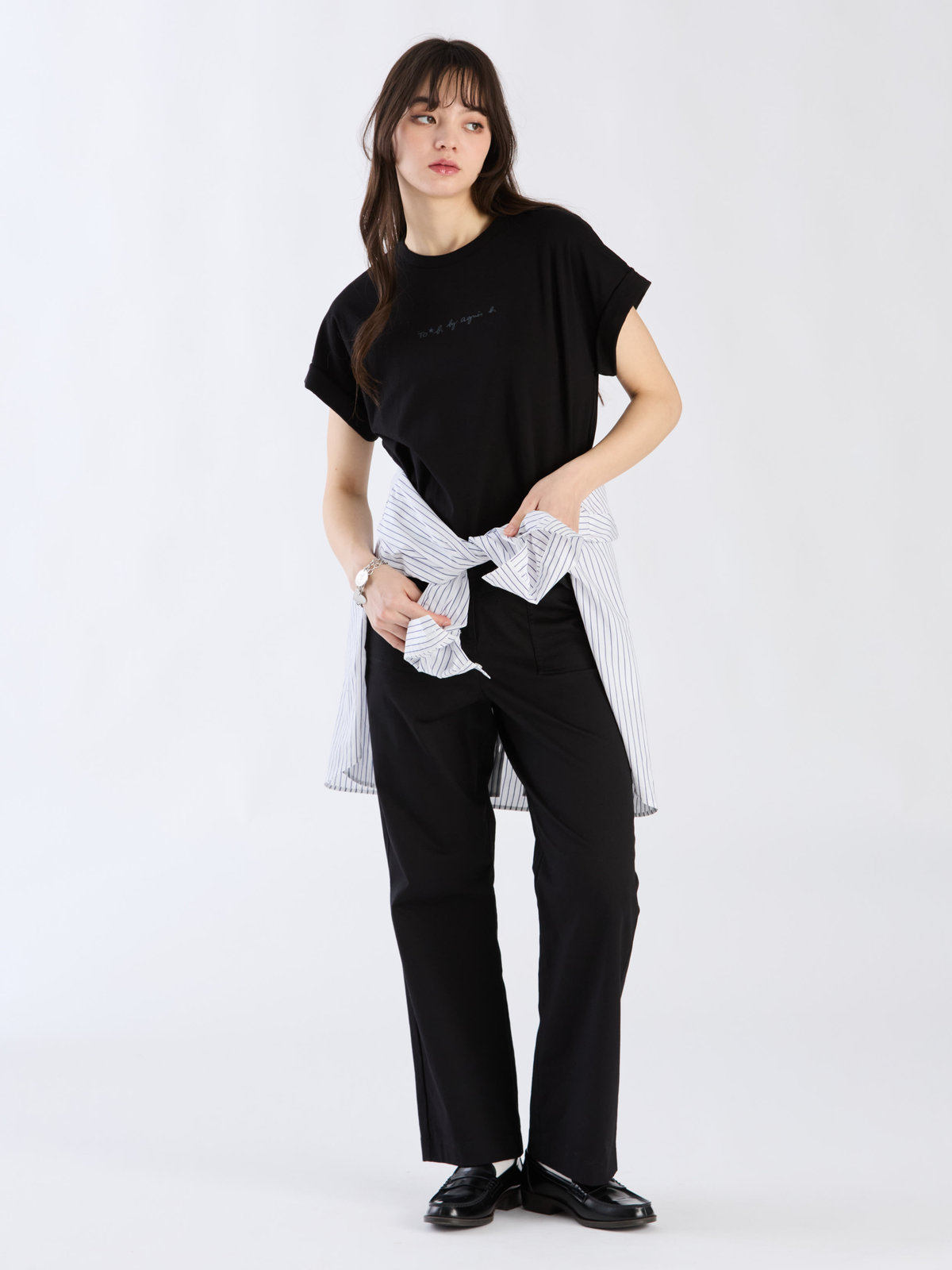 To b. by agnès b. 【Outlet】コットンストレッチチノパンツ ブラック