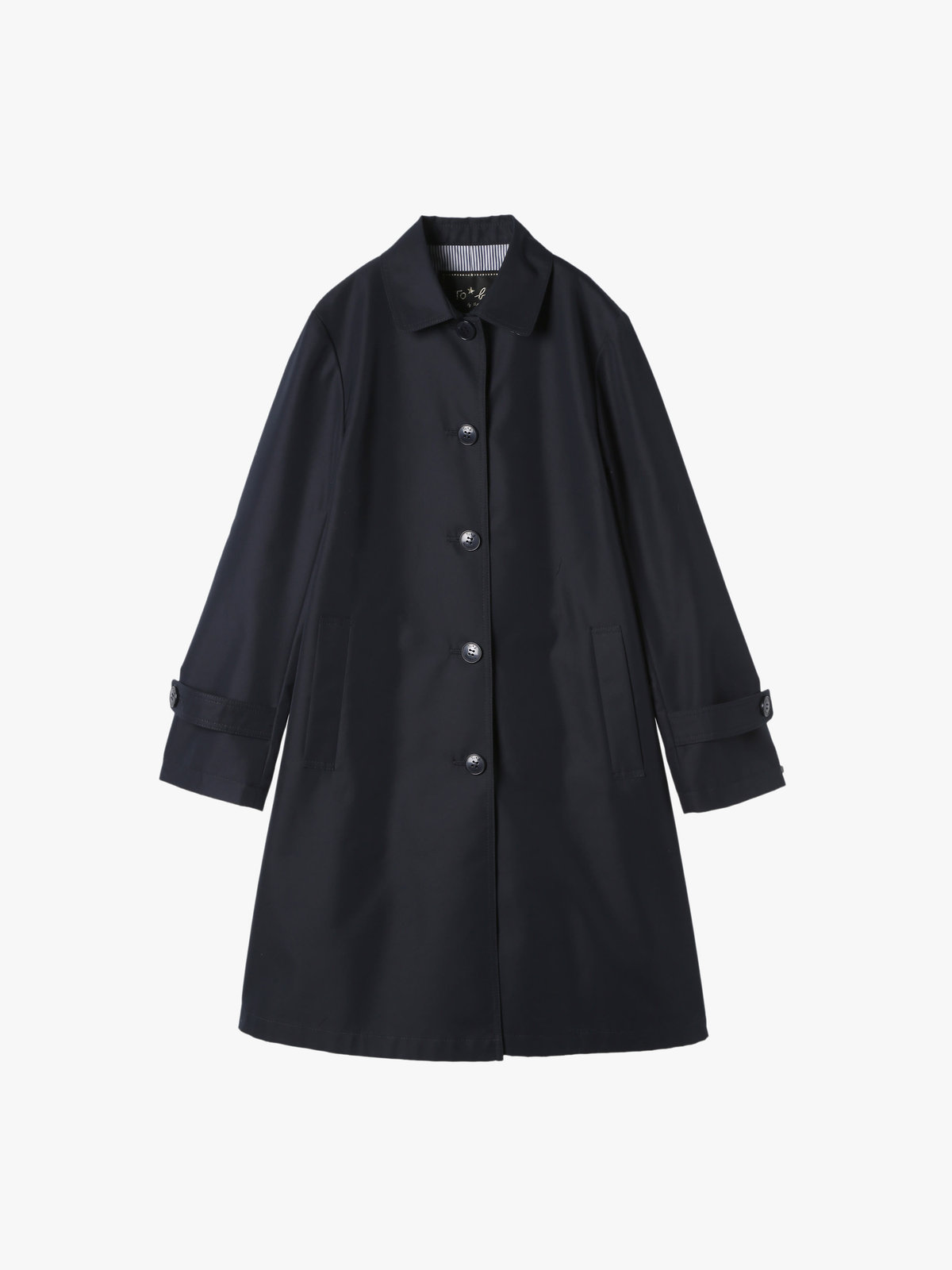 To b. by agnès b. ツイル Aライン コート "Pimilico" ネイビー