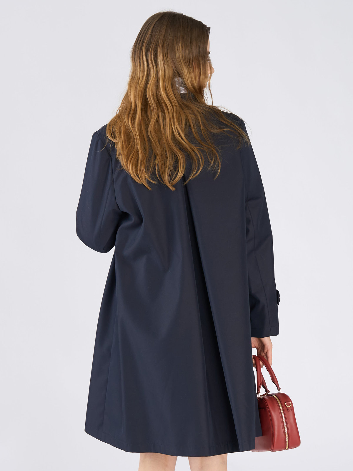 To b. by agnès b. ツイル Aライン コート "Pimilico" ネイビー