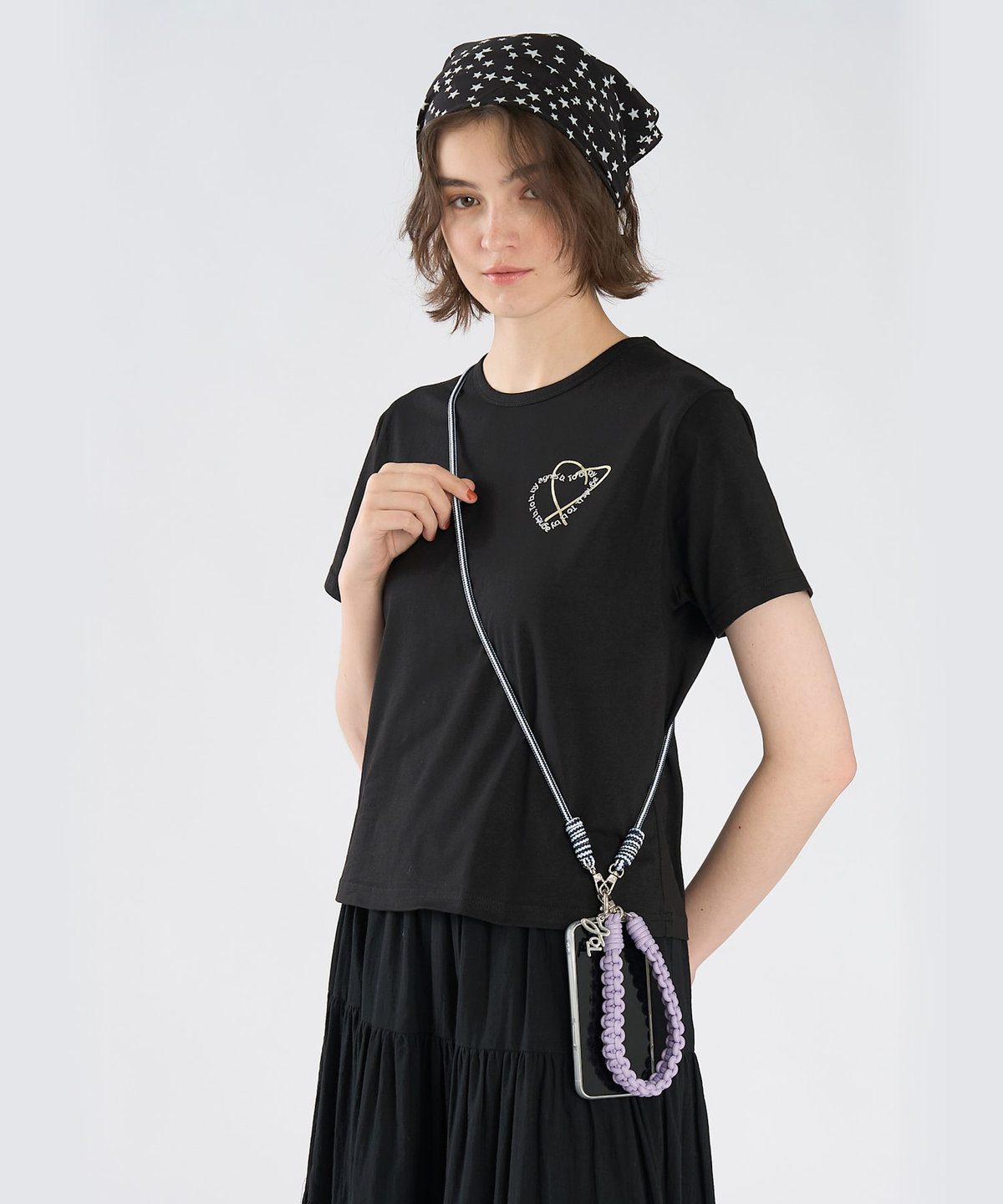 To b. by agnès b. モバイル ショルダーストラップ＆ハンドルストラップ セット パープル