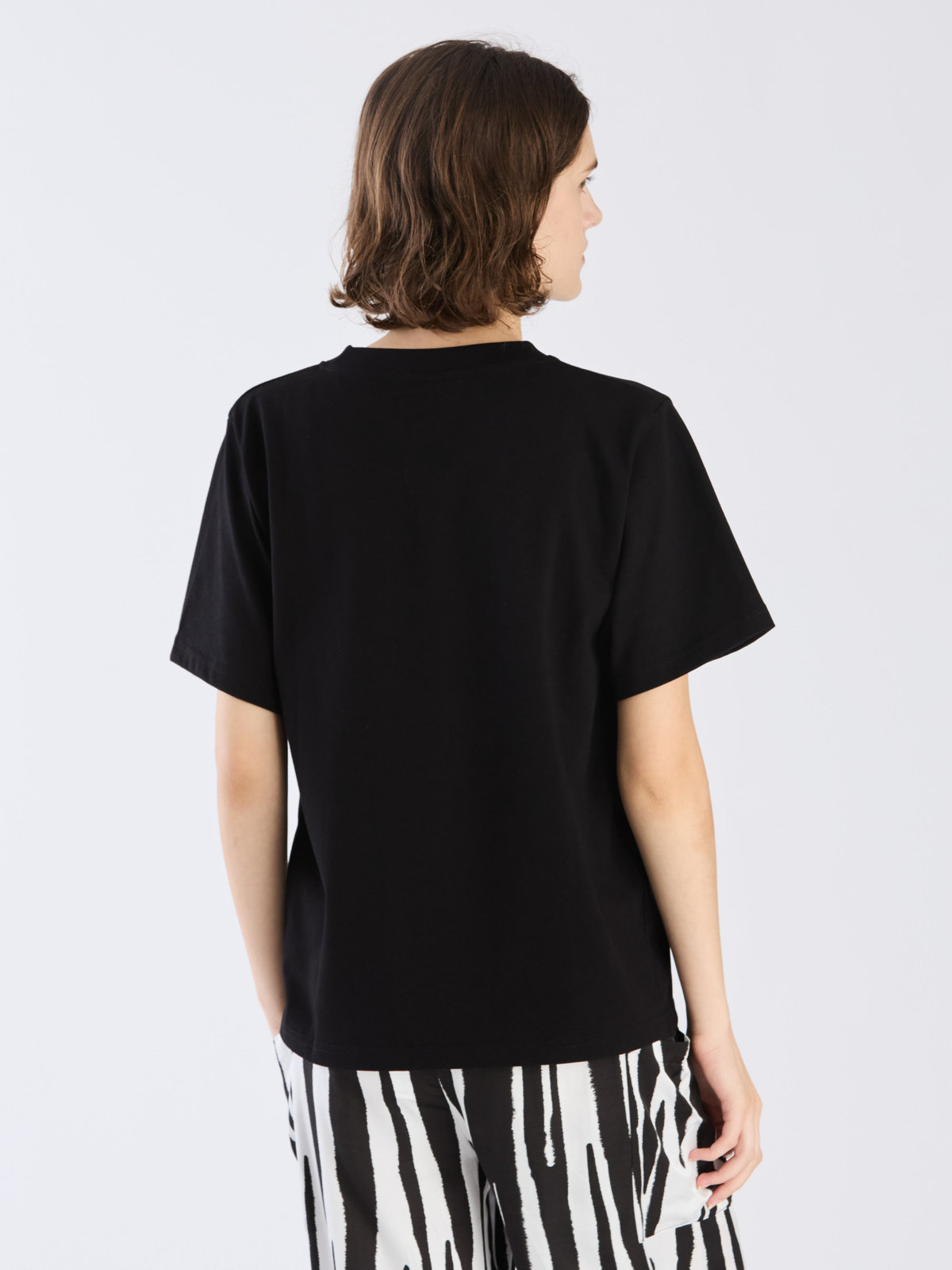 FEMME ウィメンズ ミニロゴ コットン 半袖 Tシャツ "Christof" ブラック