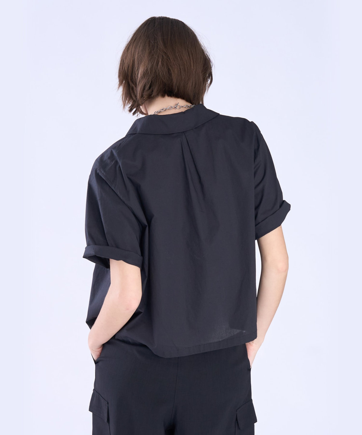 To b. by agnès b. ボックスカット 半袖 シャツ ブラック