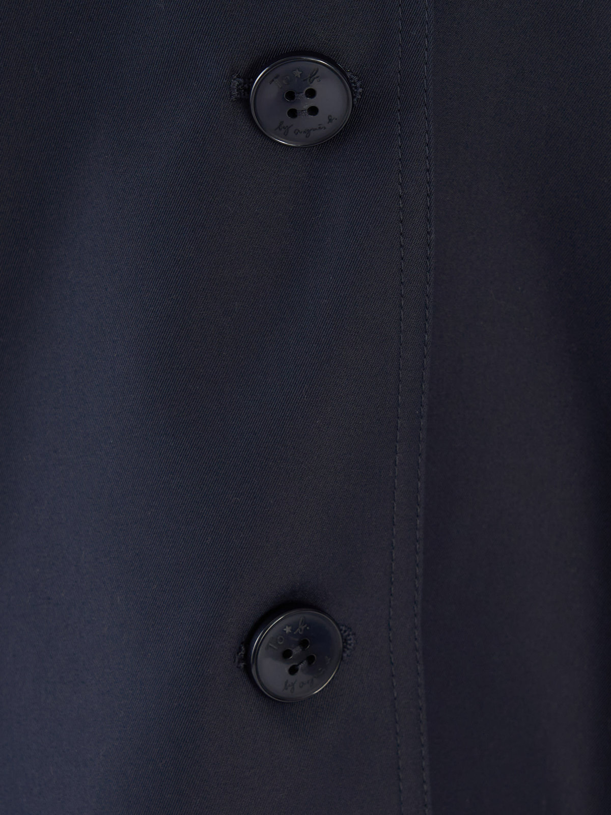 To b. by agnès b. ツイル Aライン コート "Pimilico" ネイビー