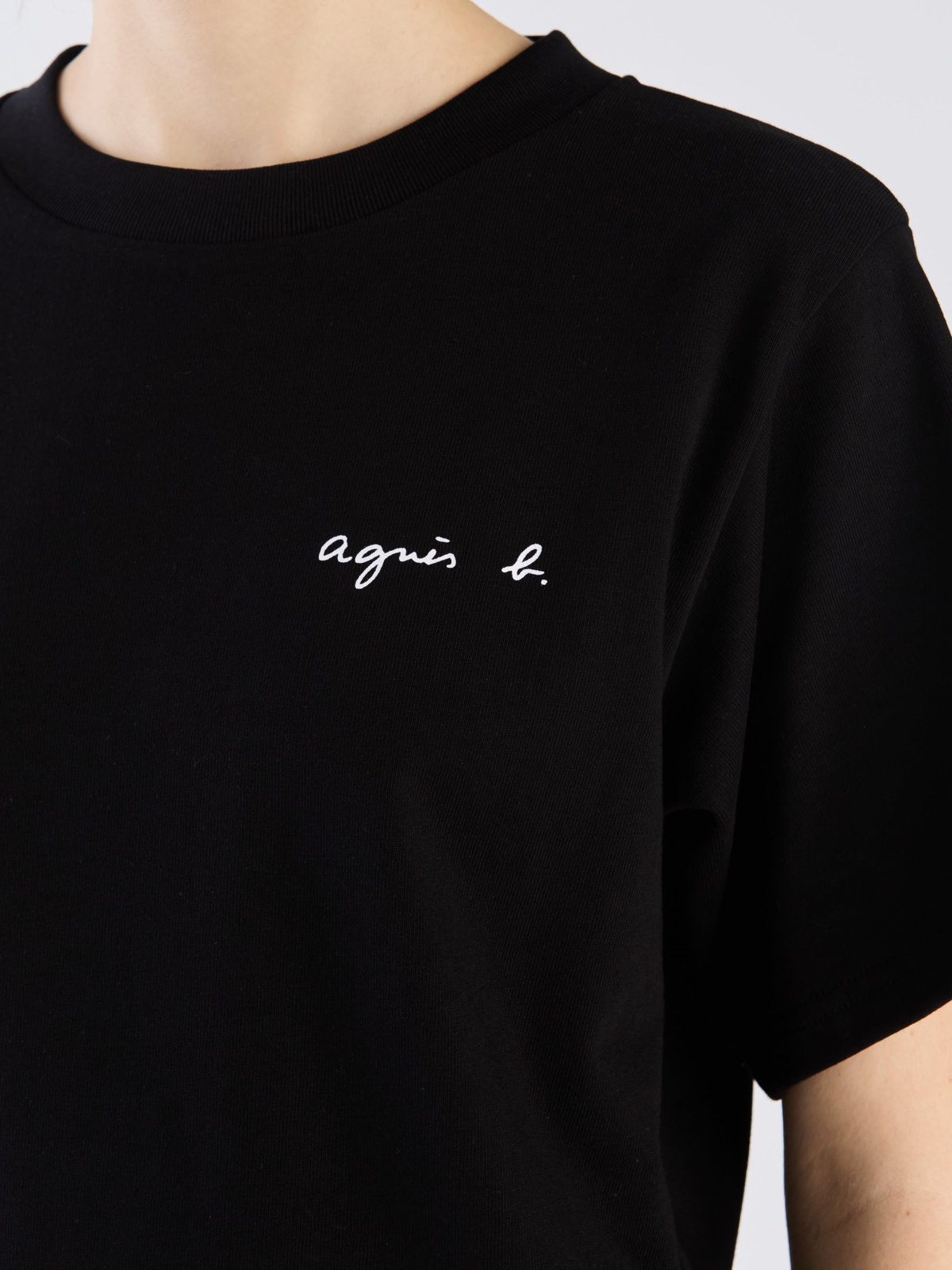 FEMME ウィメンズ ミニロゴ コットン 半袖 Tシャツ "Christof" ブラック