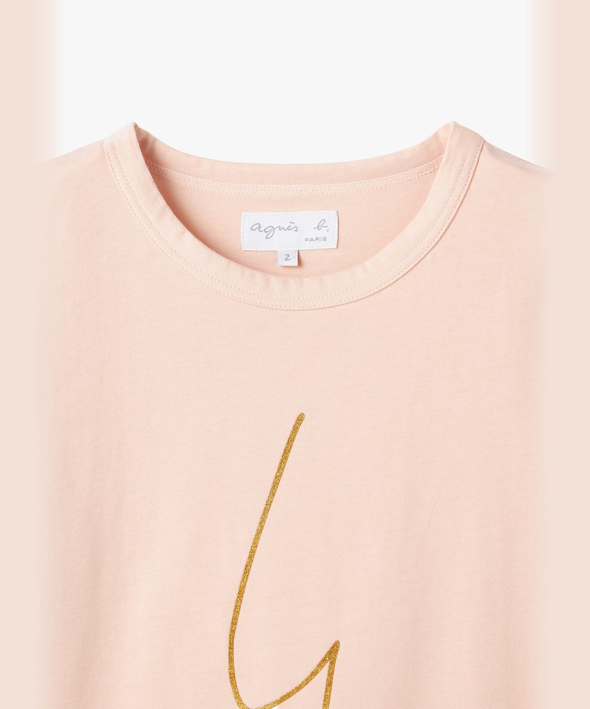 FEMME ウィメンズ アイコニック プリント コットン 半袖 Tシャツ "Point d'ironie" ピンク系その他
