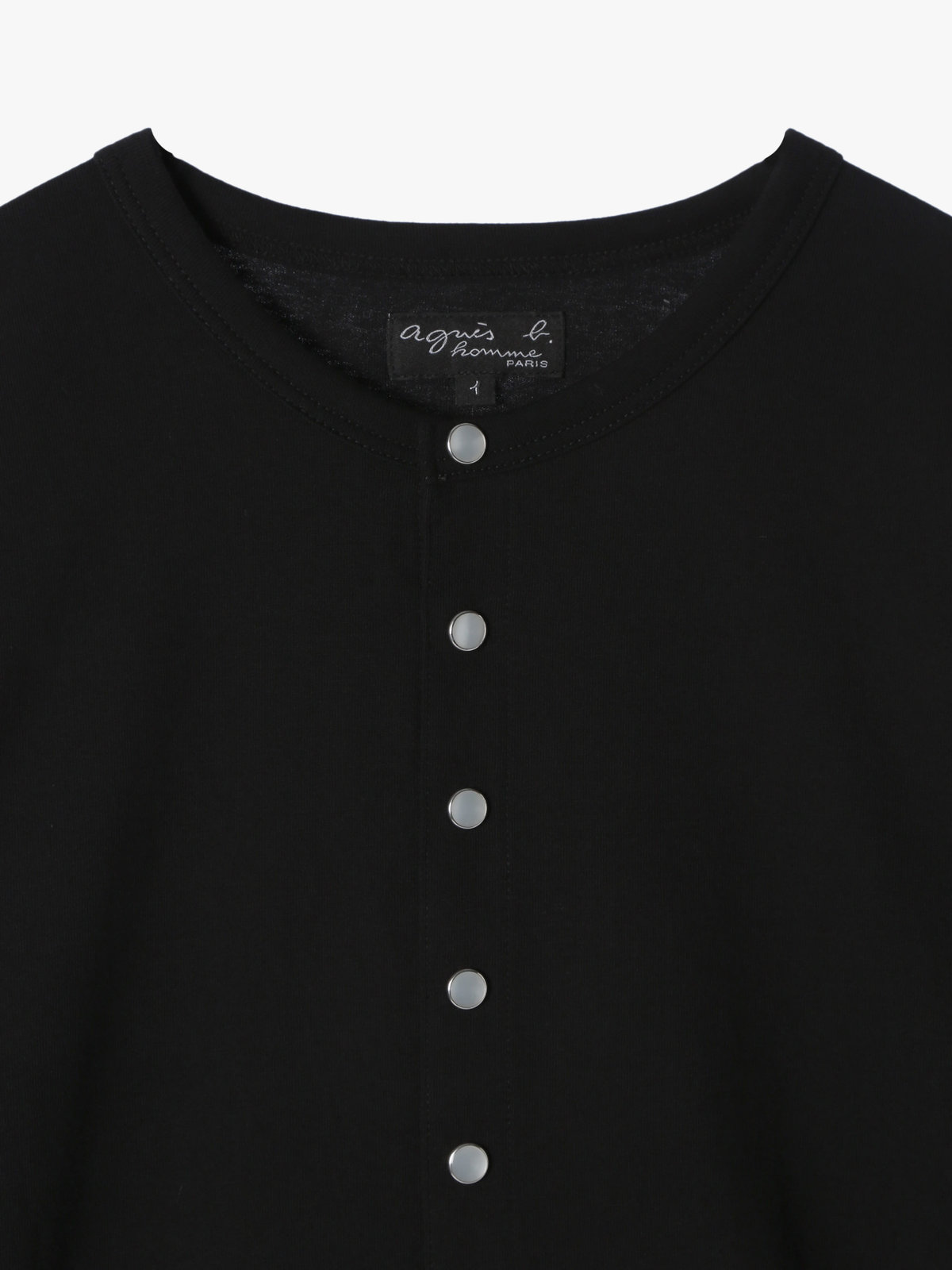 HOMME メンズ メンズ オーガニックコットン 長袖 カーディガンプレッション ブラック