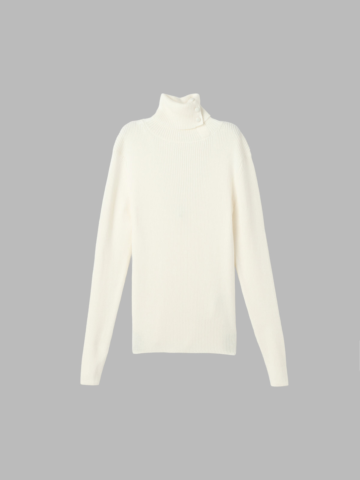 To b. by agnès b. タートルネック ニット プルオーバー ホワイト