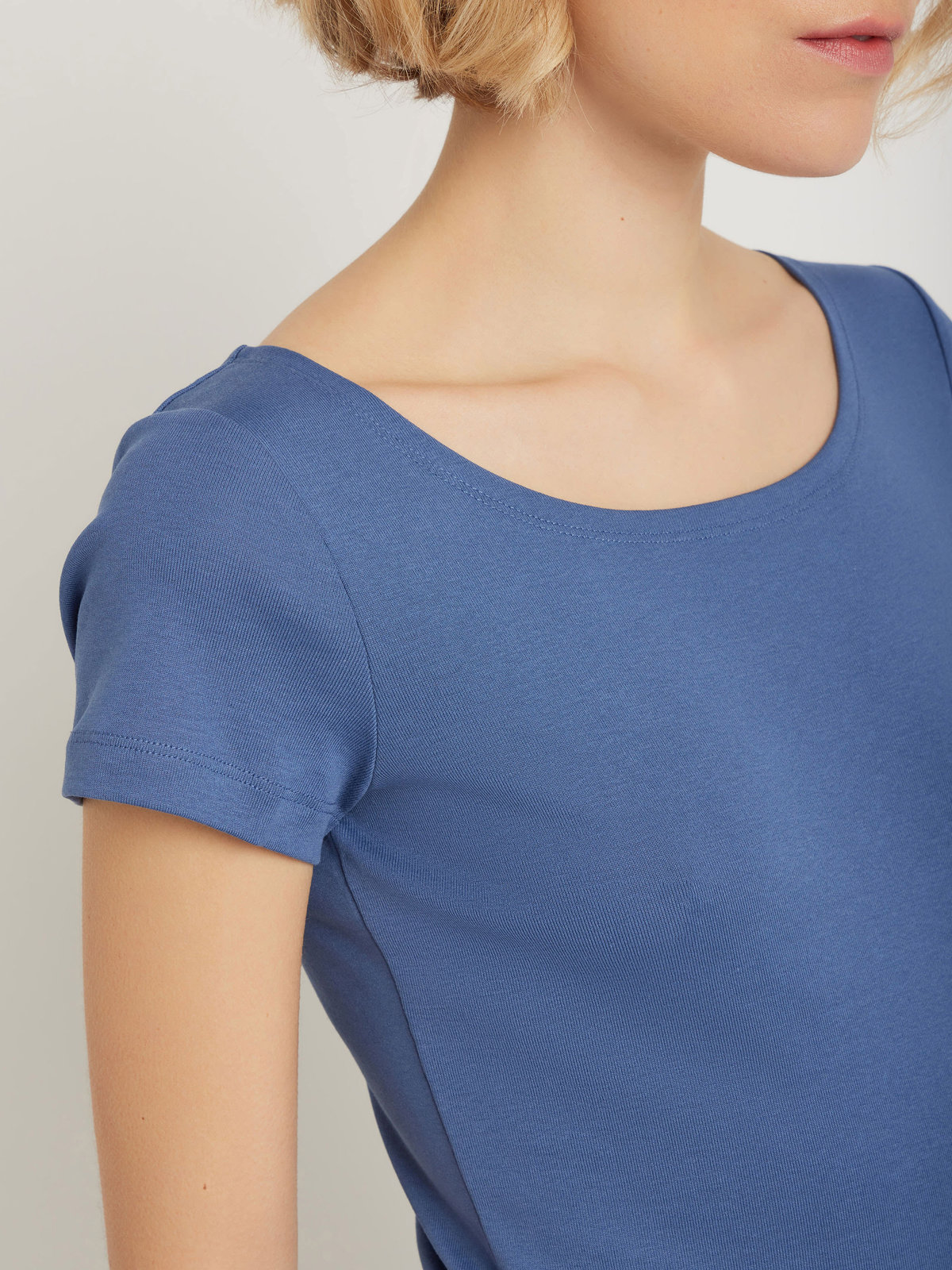 FEMME ウィメンズ 【Outlet】コットン 半袖 Tシャツ "Le Chic" ブルー