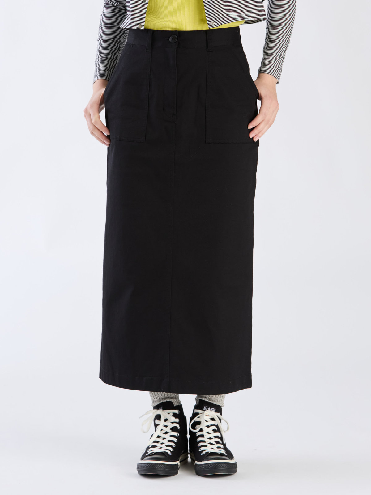 To b. by agnès b. 【Outlet】コットンストレッチチノスカート ブラック