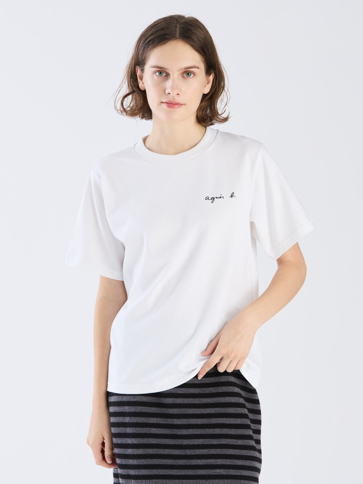 FEMME ウィメンズ ミニロゴ コットン 半袖 Tシャツ "Christof" ホワイト