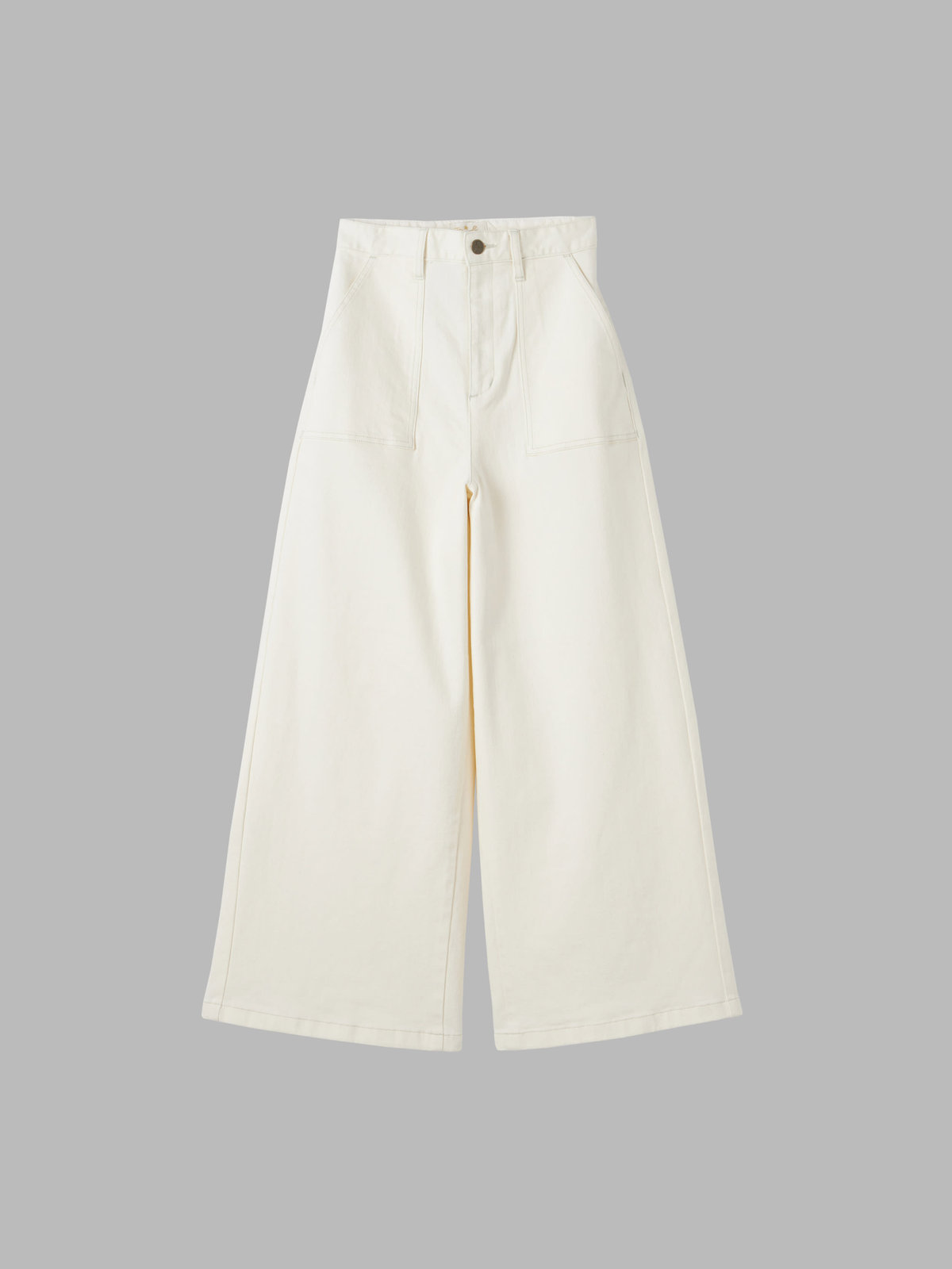 To b. by agnès b. ホワイト デニム ワイドパンツ ホワイト