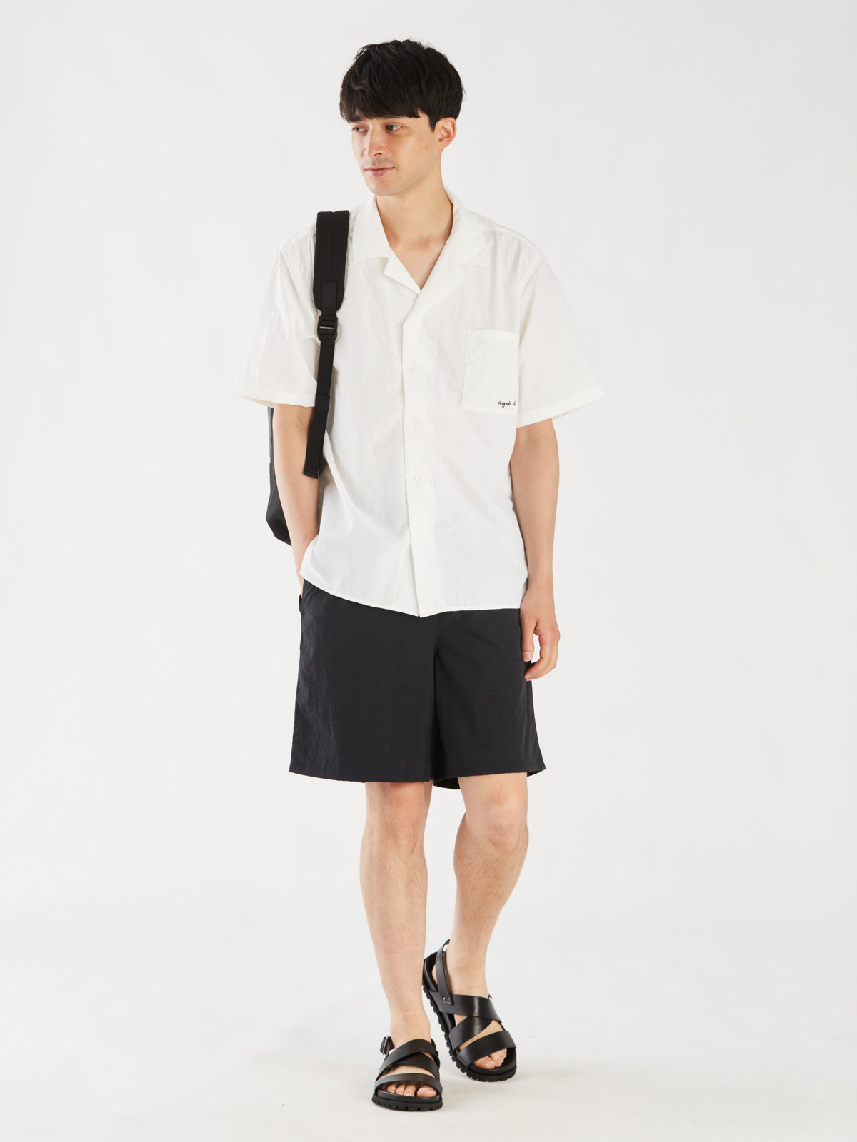 HOMME メンズ メンズ 開襟 半袖シャツ ”Magnam” ホワイト