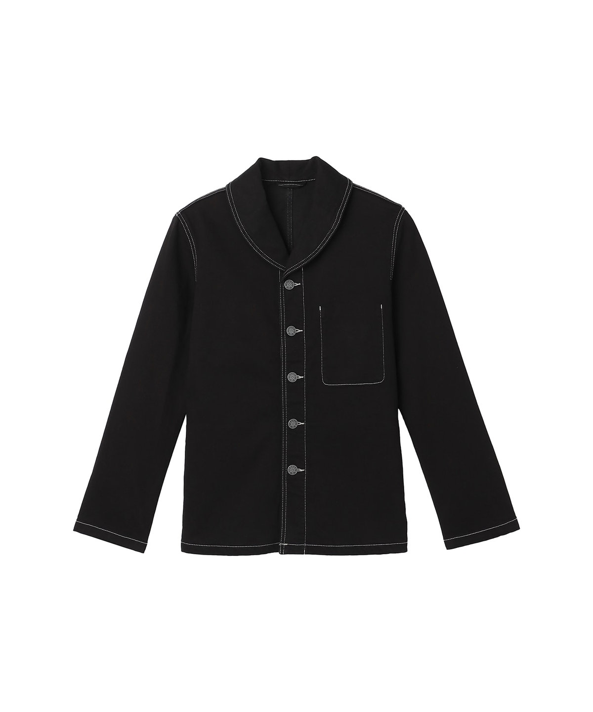 HOMME メンズ メンズ デニム ショールカラー 長袖 ジャケット "Loritz" ブラック