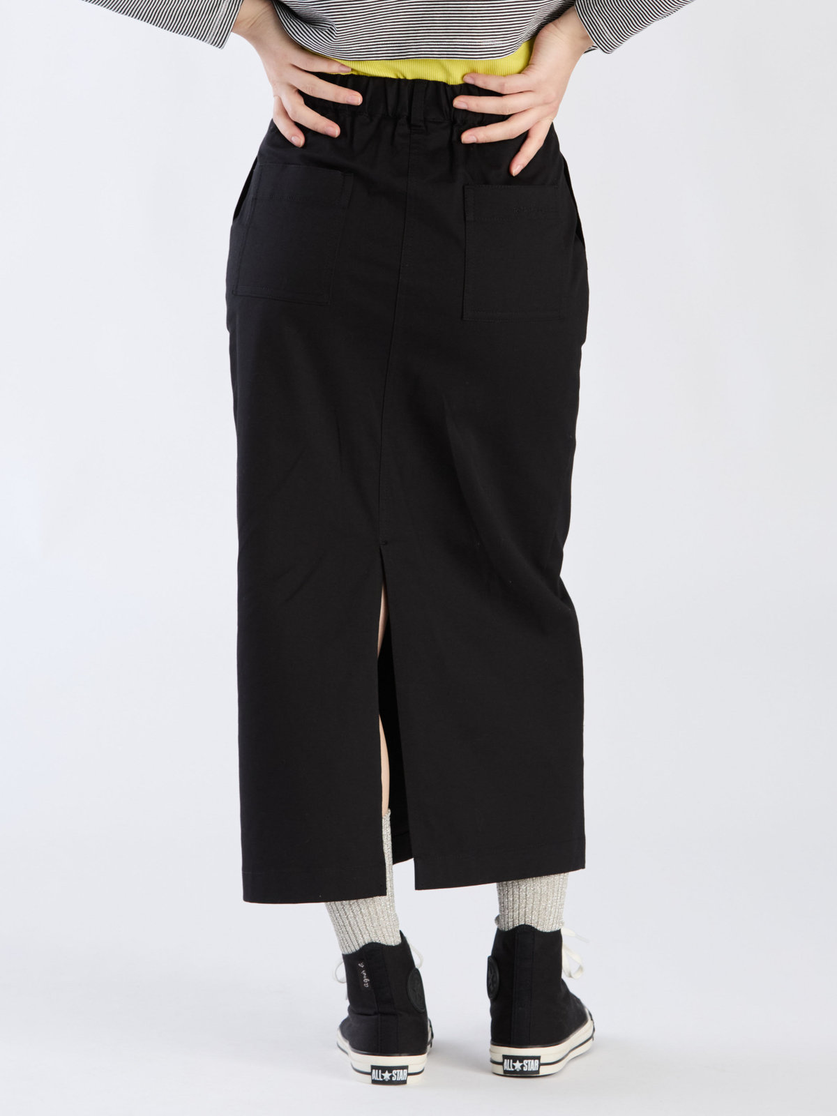 To b. by agnès b. 【Outlet】コットンストレッチチノスカート ブラック