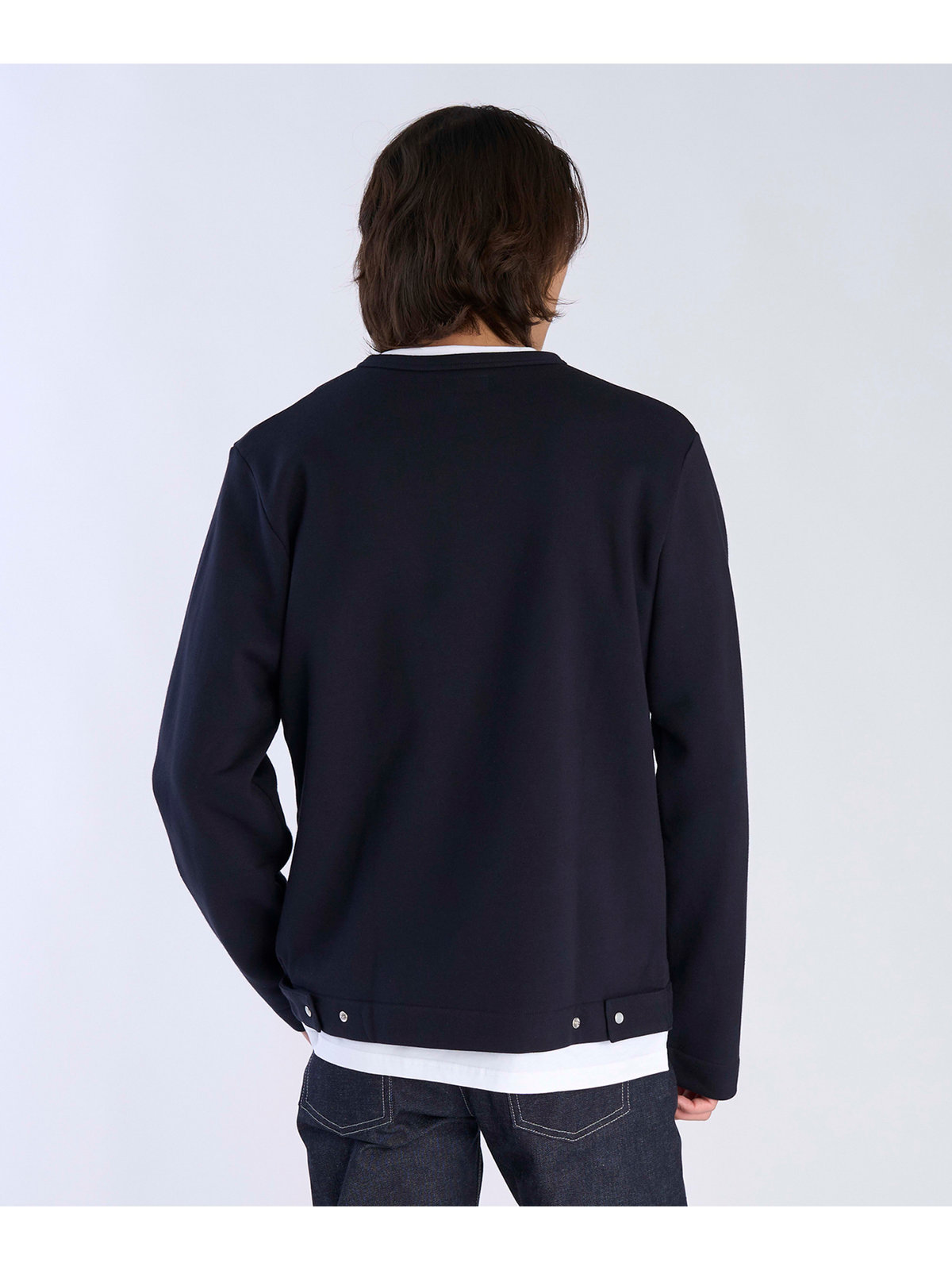 HOMME メンズ メンズ オーガニックコットン 長袖 カーディガンプレッション ブラック