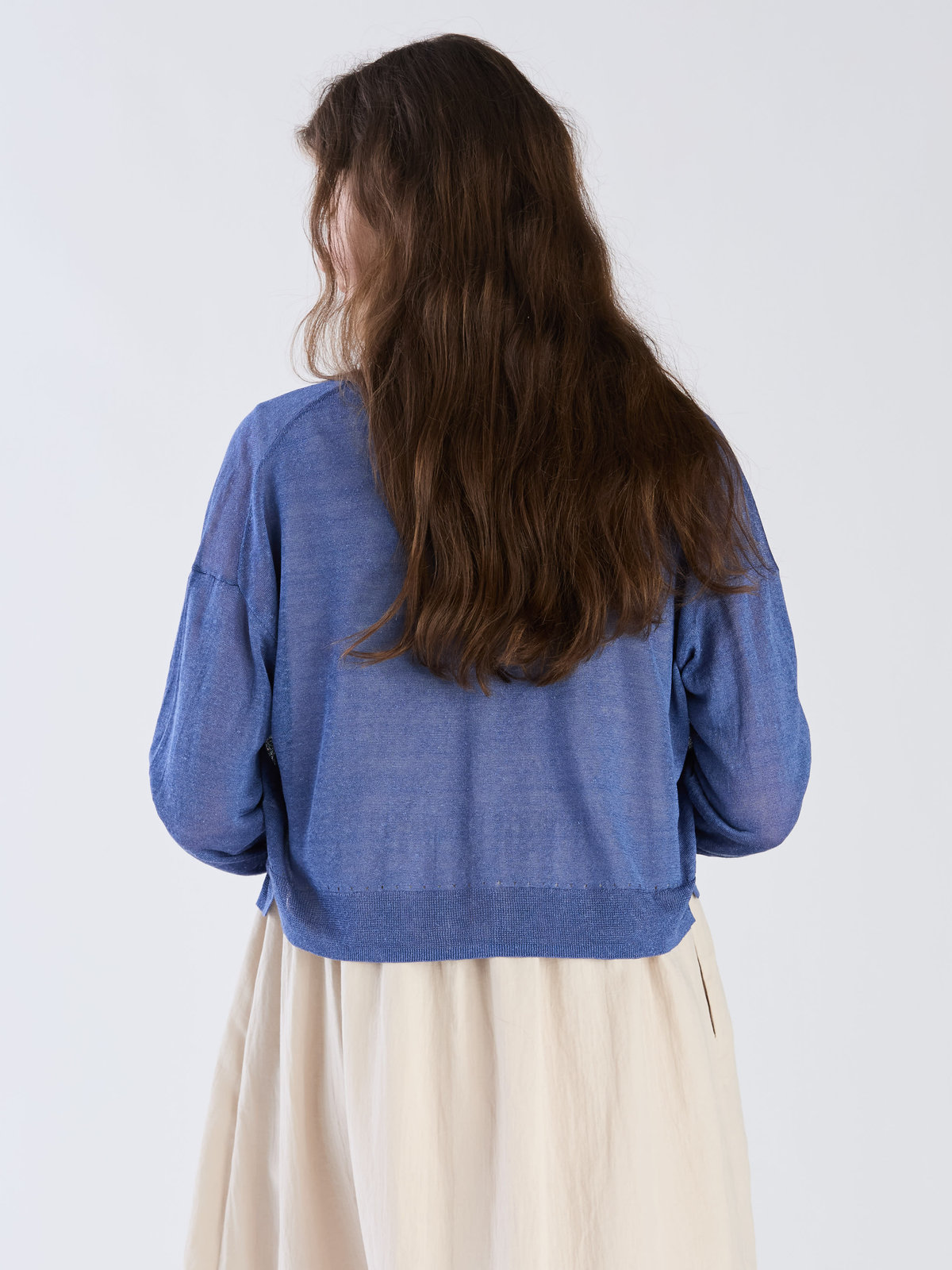 To b. by agnès b. シアーニット カーディガン ブルー