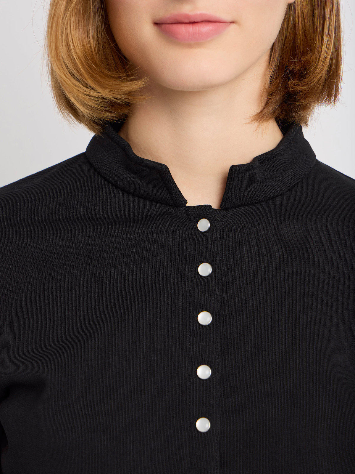 FEMME ウィメンズ コットン メルトン スタンドカラー ブルゾン ”Tambourin” ブラック