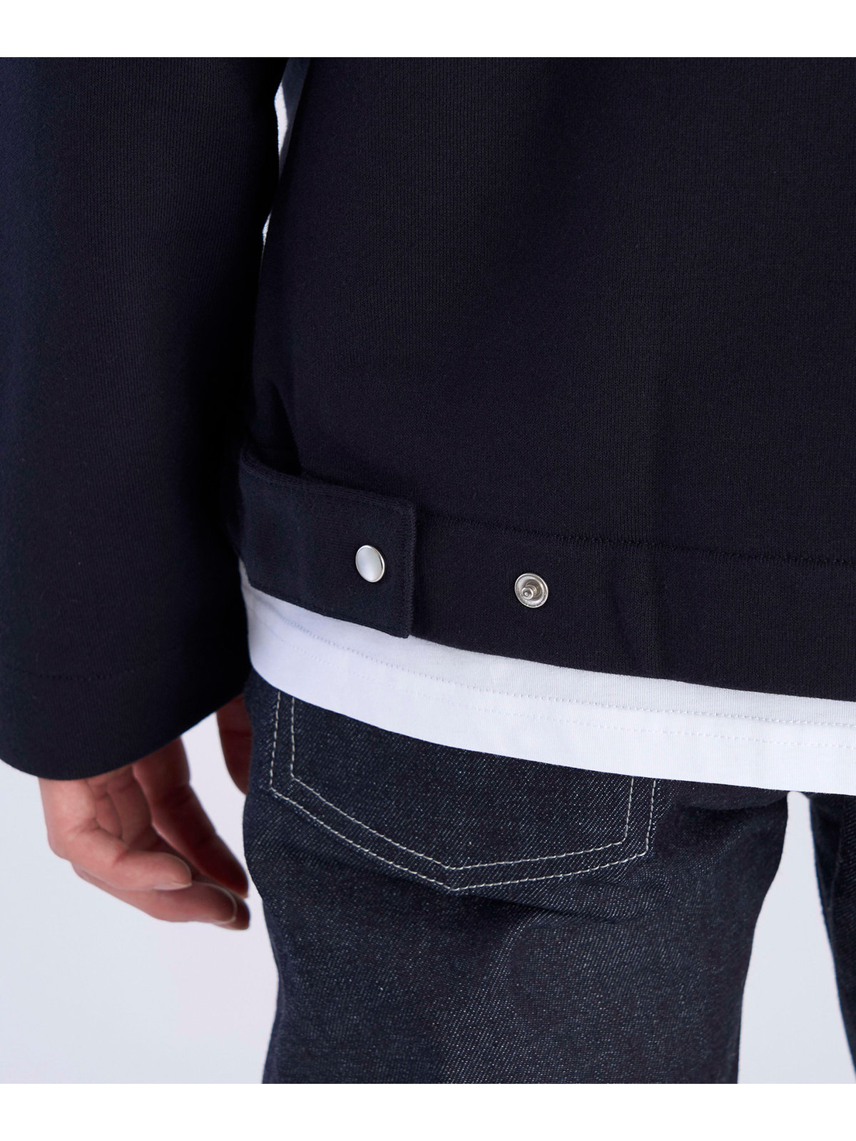 HOMME メンズ メンズ オーガニックコットン 長袖 カーディガンプレッション ブラック