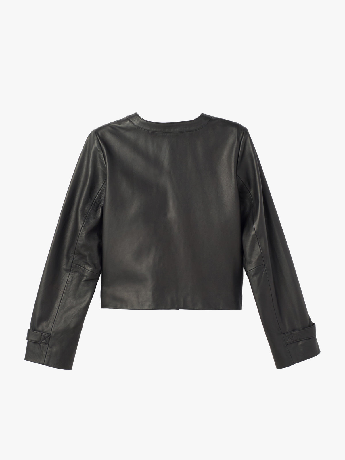 To b. by agnès b. レザー ノーカラー ジャケット "Mignon" ブラック