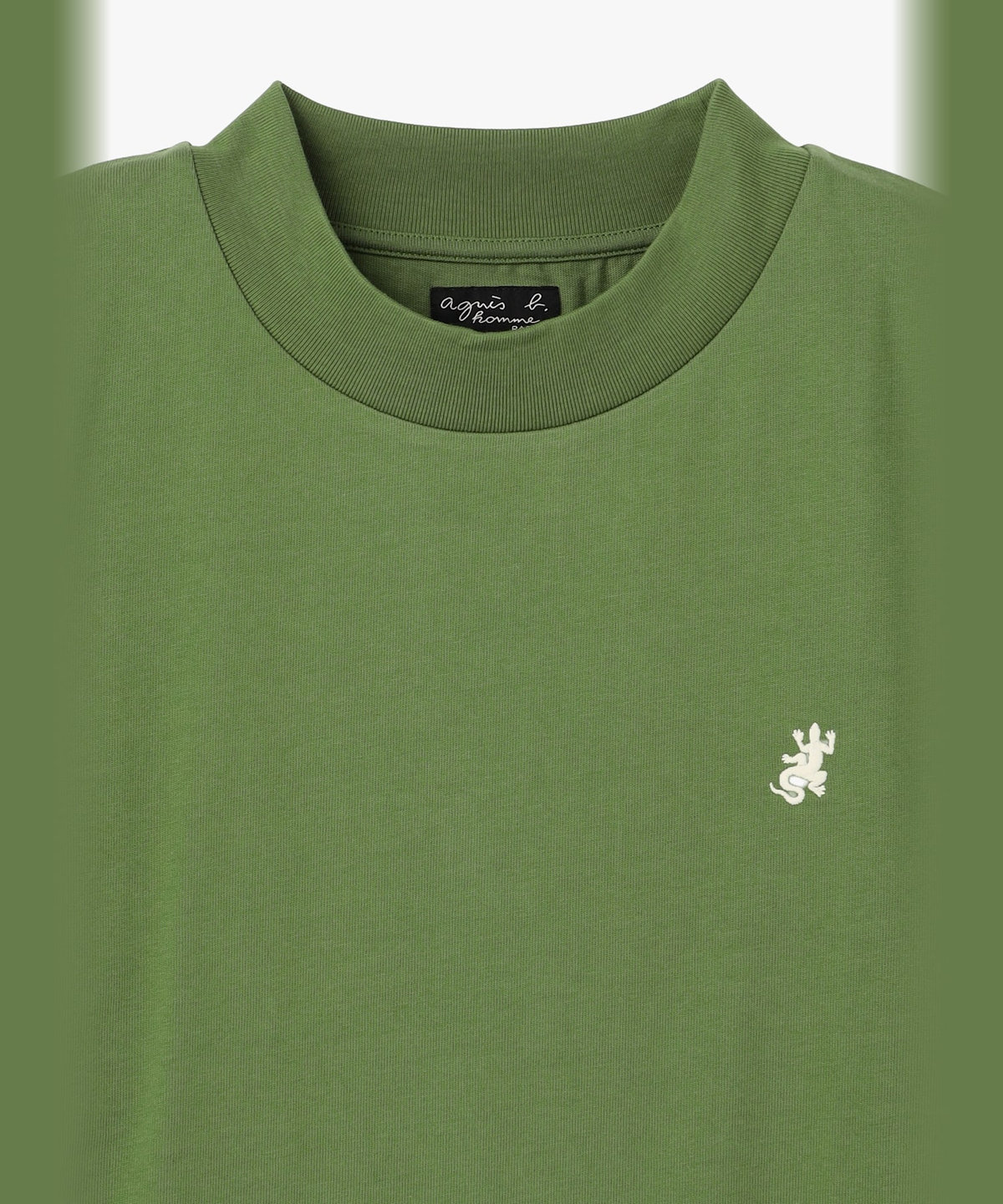 HOMME メンズ メンズ 刺繍 コットン 半袖 Tシャツ "Lezard" グリーン系その他