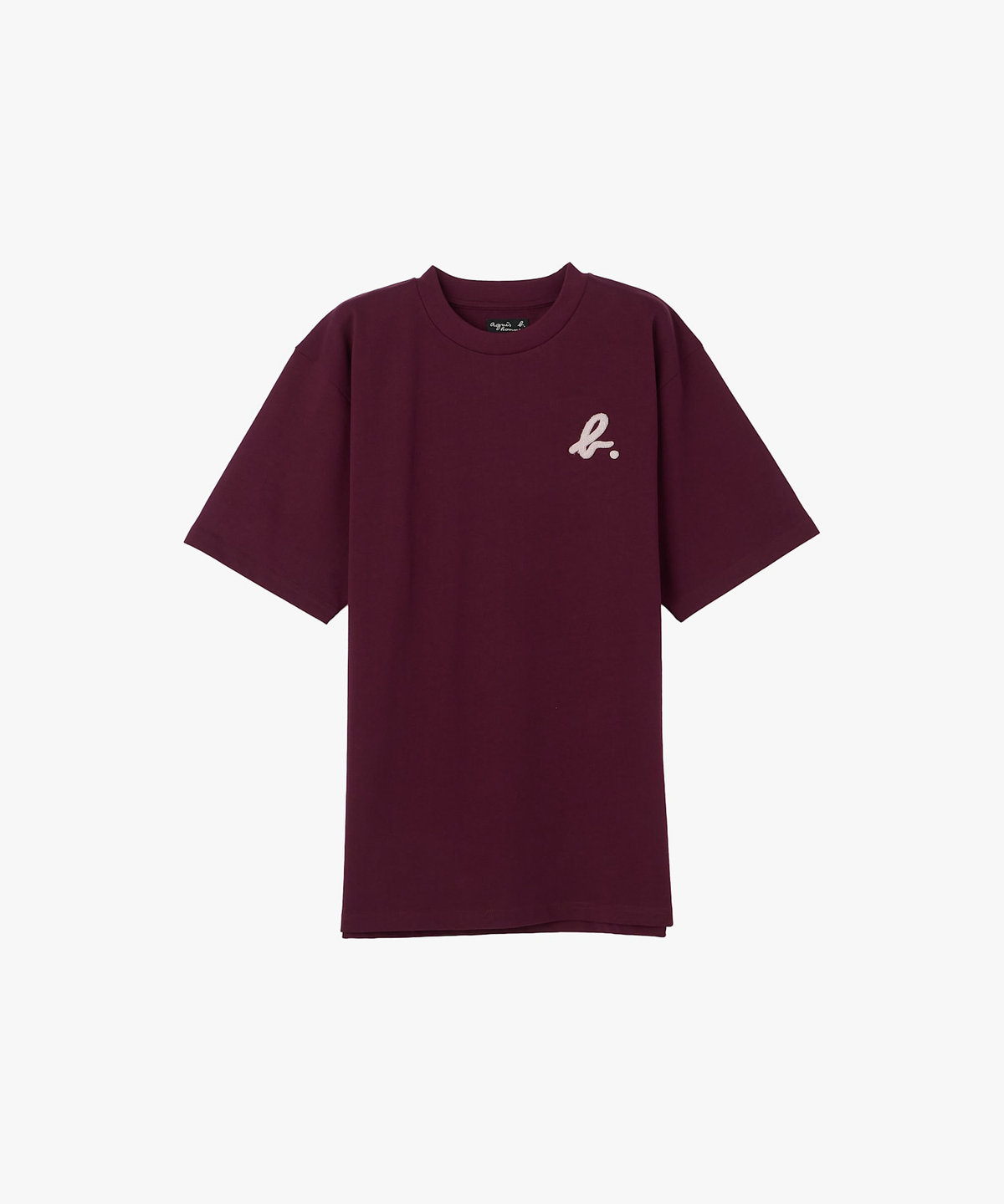 HOMME メンズ メンズ "b."刺繍 半袖 Tシャツ ボルドー