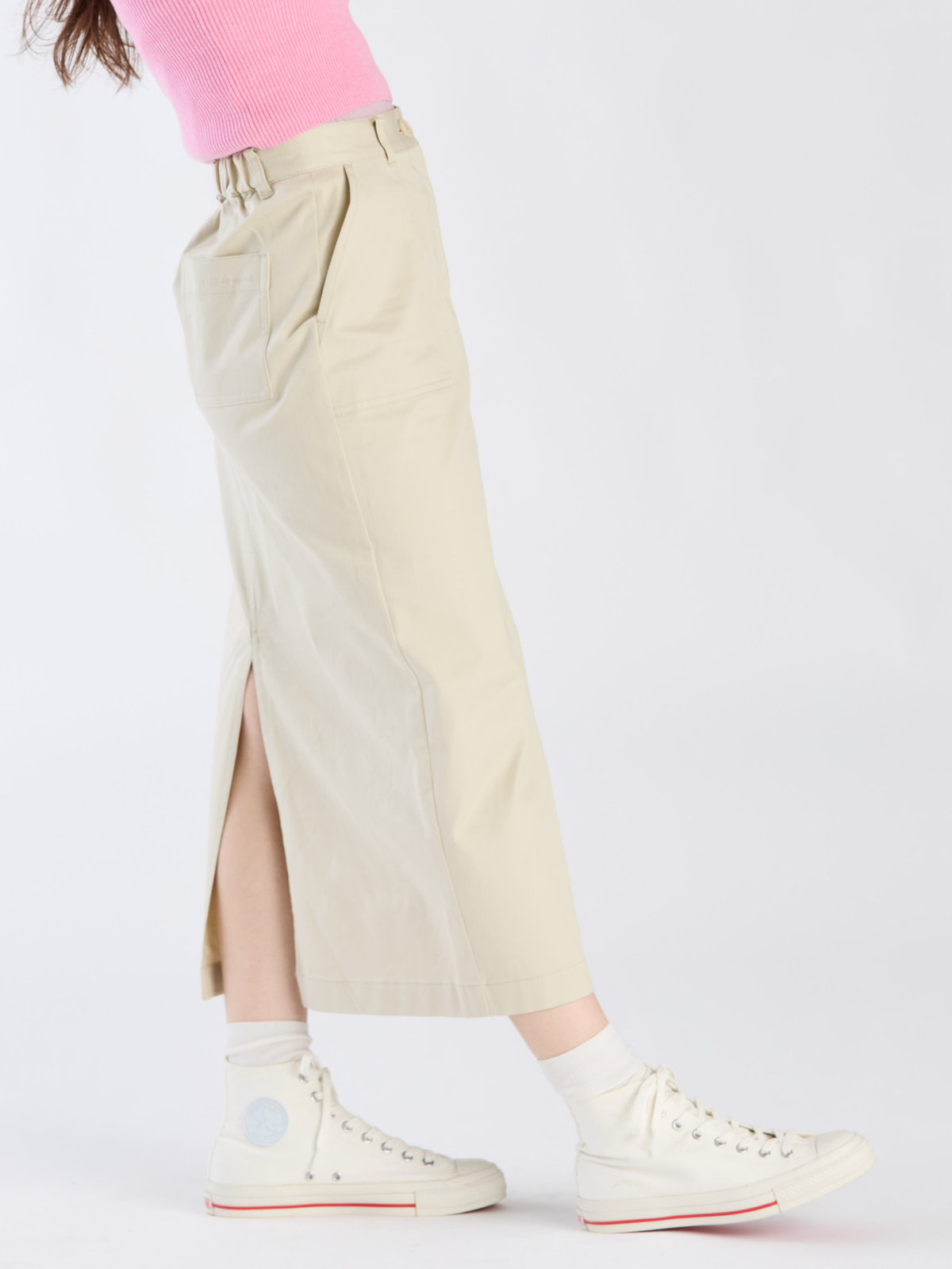 To b. by agnès b. 【Outlet】コットンストレッチチノスカート ホワイト系その他