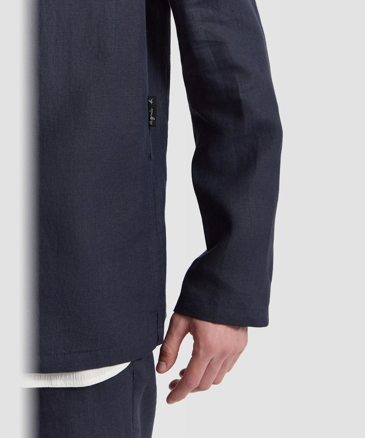 HOMME メンズ メンズ リネン ショールカラー ジャケット "Loritz" ブルー系その他