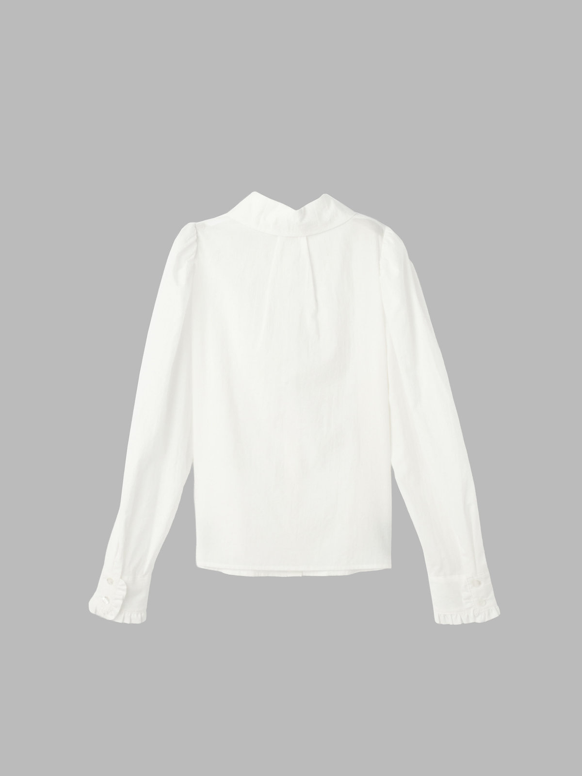 To b. by agnès b. ロゴ刺繍 ボリュームスリーブ ブラウス ホワイト