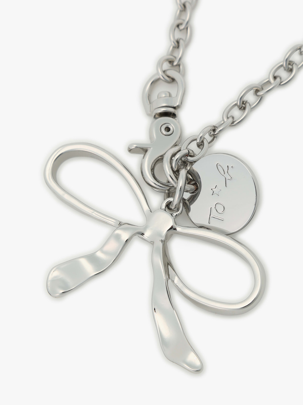 To b. by agnès b. リボン キーホルダー シルバー