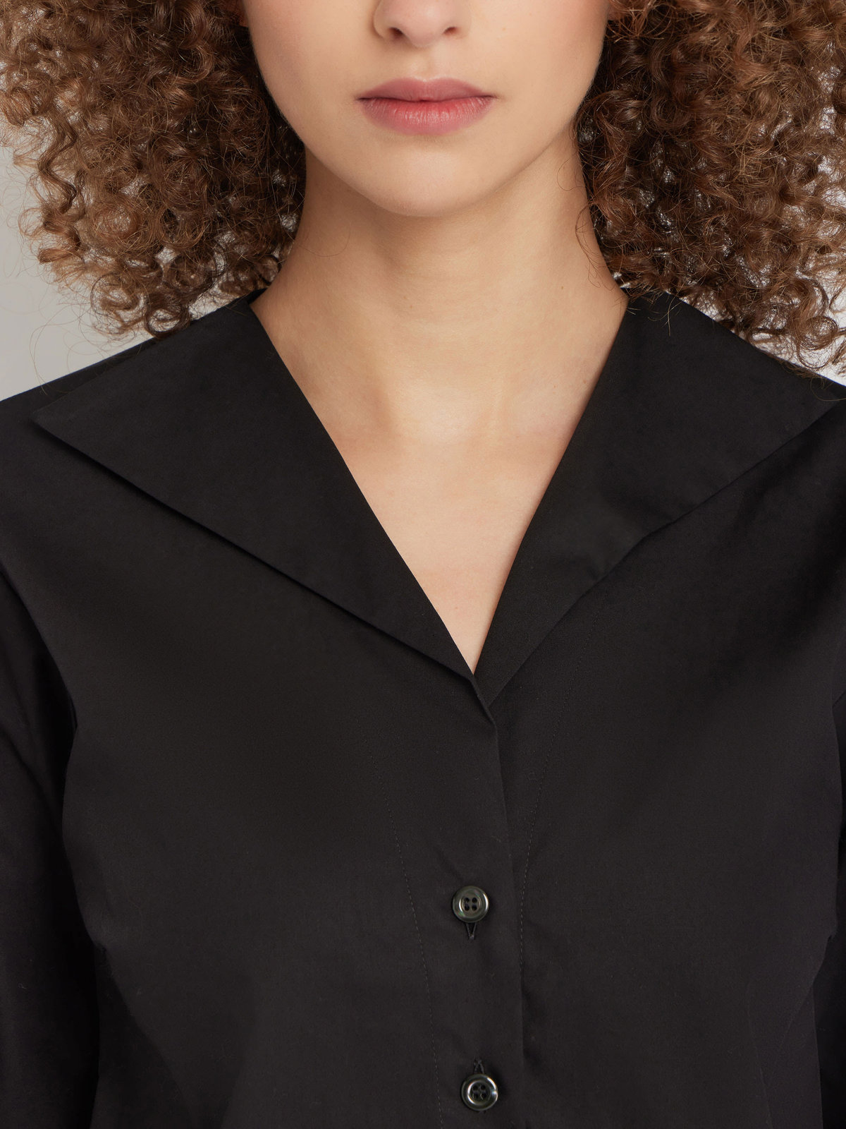 FEMME ウィメンズ 【Outlet】コットンポプリン 七分袖 ブラウス "Zeline" ブラック